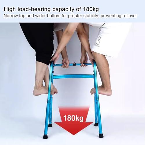 Wzmazingly Wzmazingly Stair Climbing Aid Walking Frame, Foldable Lightweight Aluminium Walker Mobility Aid for Seniors, Adjustable Height