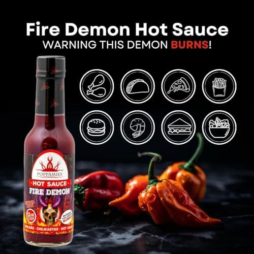 POPPAMIES Poppamies Fire Demon Chili Sauce - Gluten-free, Lactose free, Vegan - Spiciness: 11/10 150ml