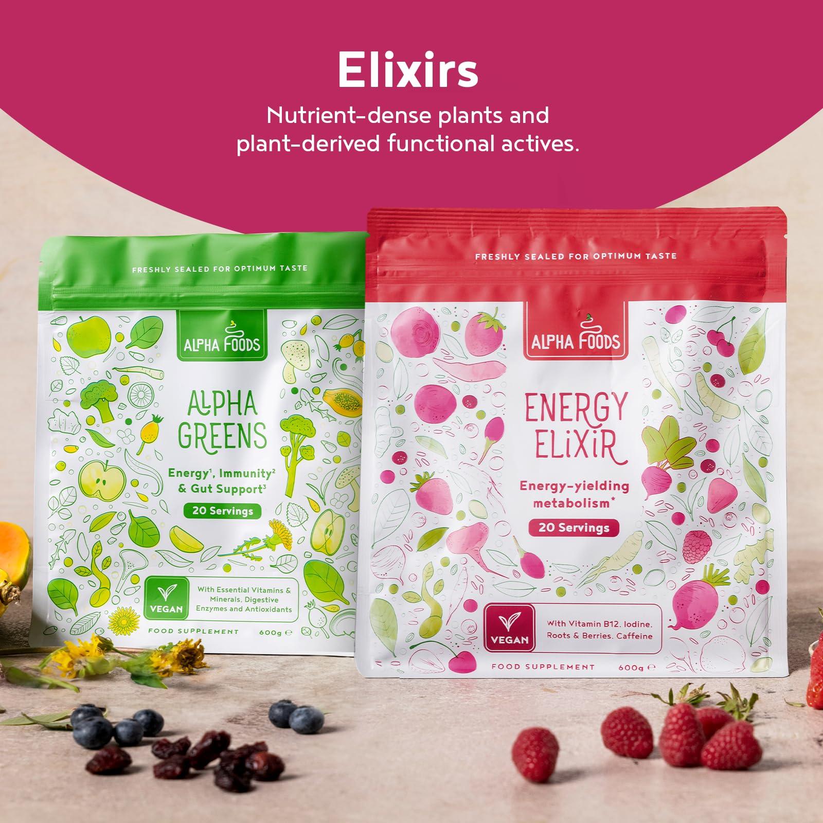 Alpha Foods Super Berry Energy Powder 600g | Vegan Superfood Blend | Smoothie Drink Mix for Shakes | Supports Energy, Immunity & Metabolism | with Acai, Goji, Maca, Turmeric, Guarana & Vitamin B12 | Alpha Foods