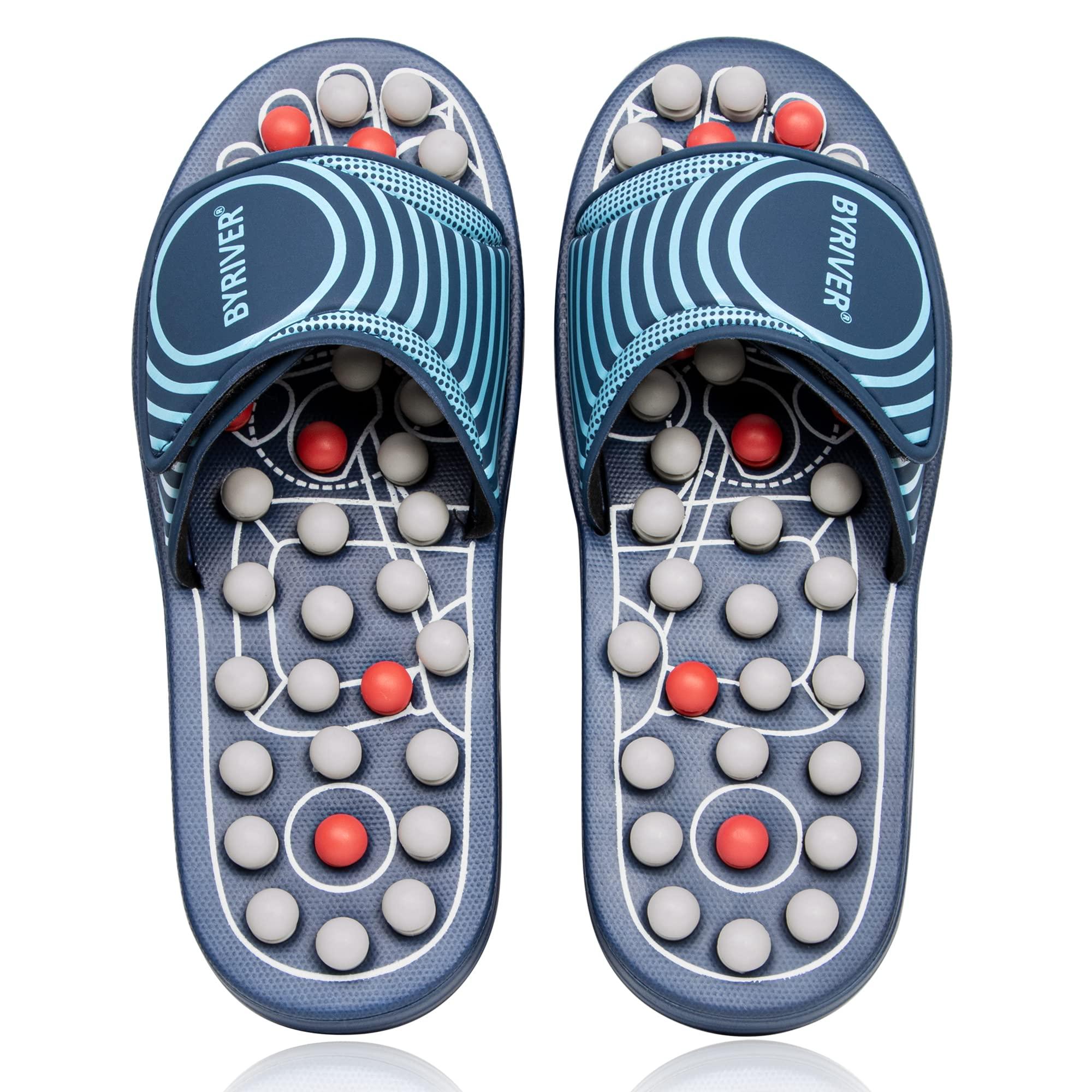 BYRIVER BYRIVER Reflexology Slippers Foot Massager, Acupressure Foot Roller for Plantar Fasciitis, Improve Feet Blood Circulation, Healthcare Relaxation Gifts for Mum dad(05S)