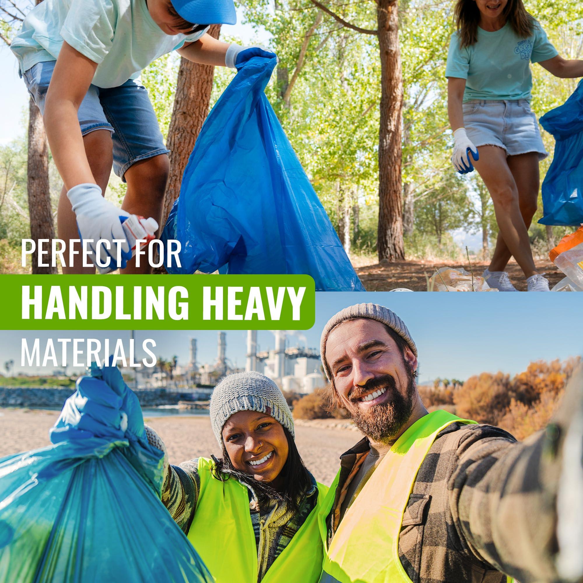 EcoBag EcoBag - 20 Pack Blue Rubble Bags - 40L - 100 Microns - Recyclable Heavy Duty Bin Bags - Leak Resistant Rubble Sacks for Garden, Builders, Caterers, Kitchen, DIY (508 x 762mm)