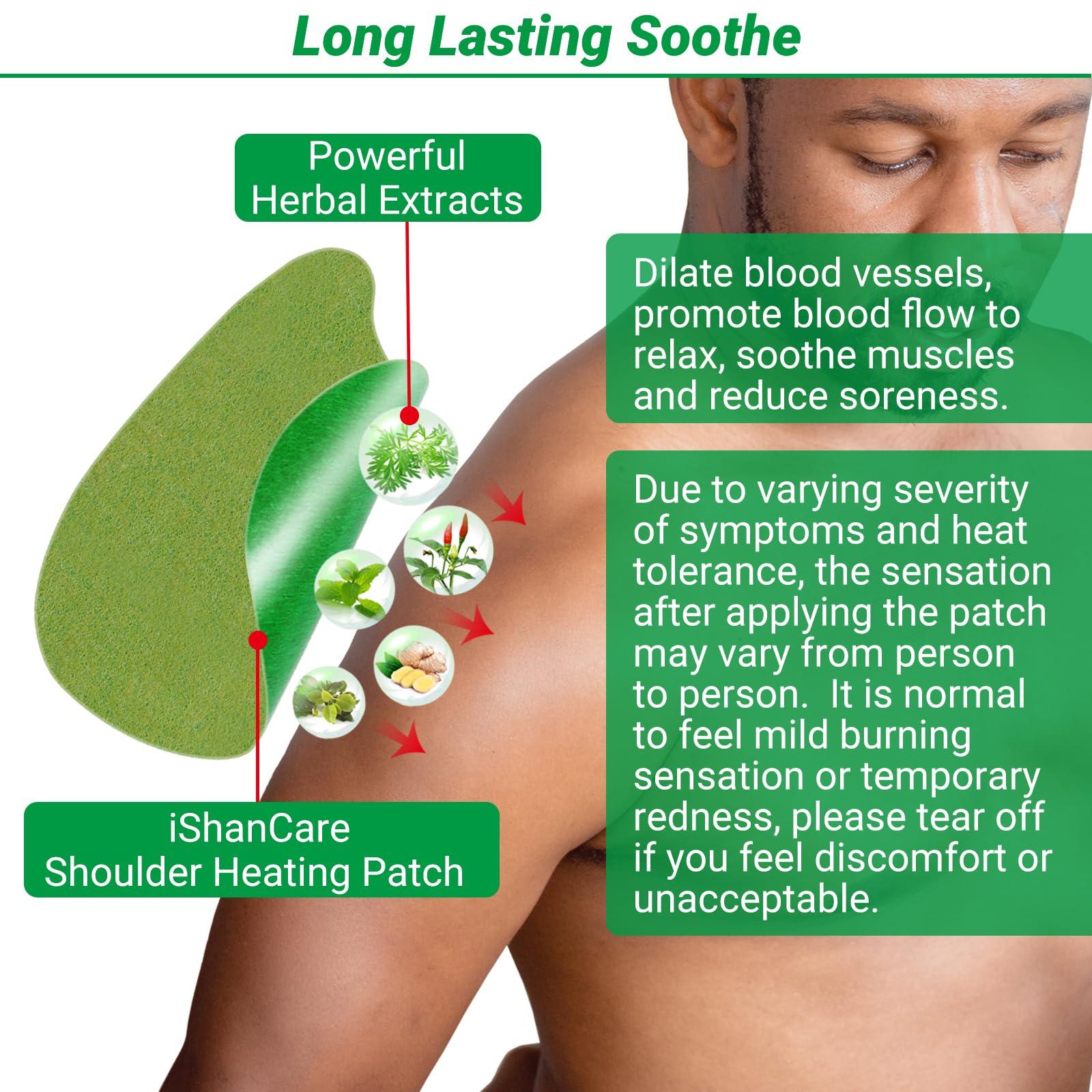 ishancare iShanCare Shoulder Pain Relief Patches, 24Pcs Natural Warming Herbal Plaster Heat Patches, 8 Hours Deep Heating Extra Strength Joint Pain Relieving Patch for Shoulders, Knee, Back, Neck