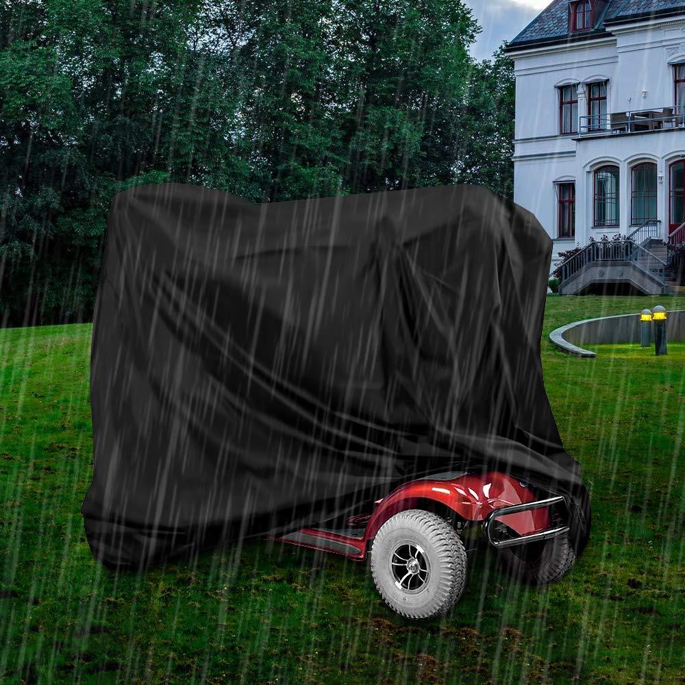 Keyohome Mobility Scooter Cover, 190D Oxford Heavy Duty Waterproof Wheelchair Storage Cover with Storage Bag All-Weather Outdoor Protection Cover for Most Mobility Scooter (170x61x117cm)