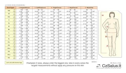 CzSalus CzSalus K1 Long Flat Weft Shorts, Slimming Compression Leggings, 18-21 mmHg Lipedema-Lymphedema , Black, XS