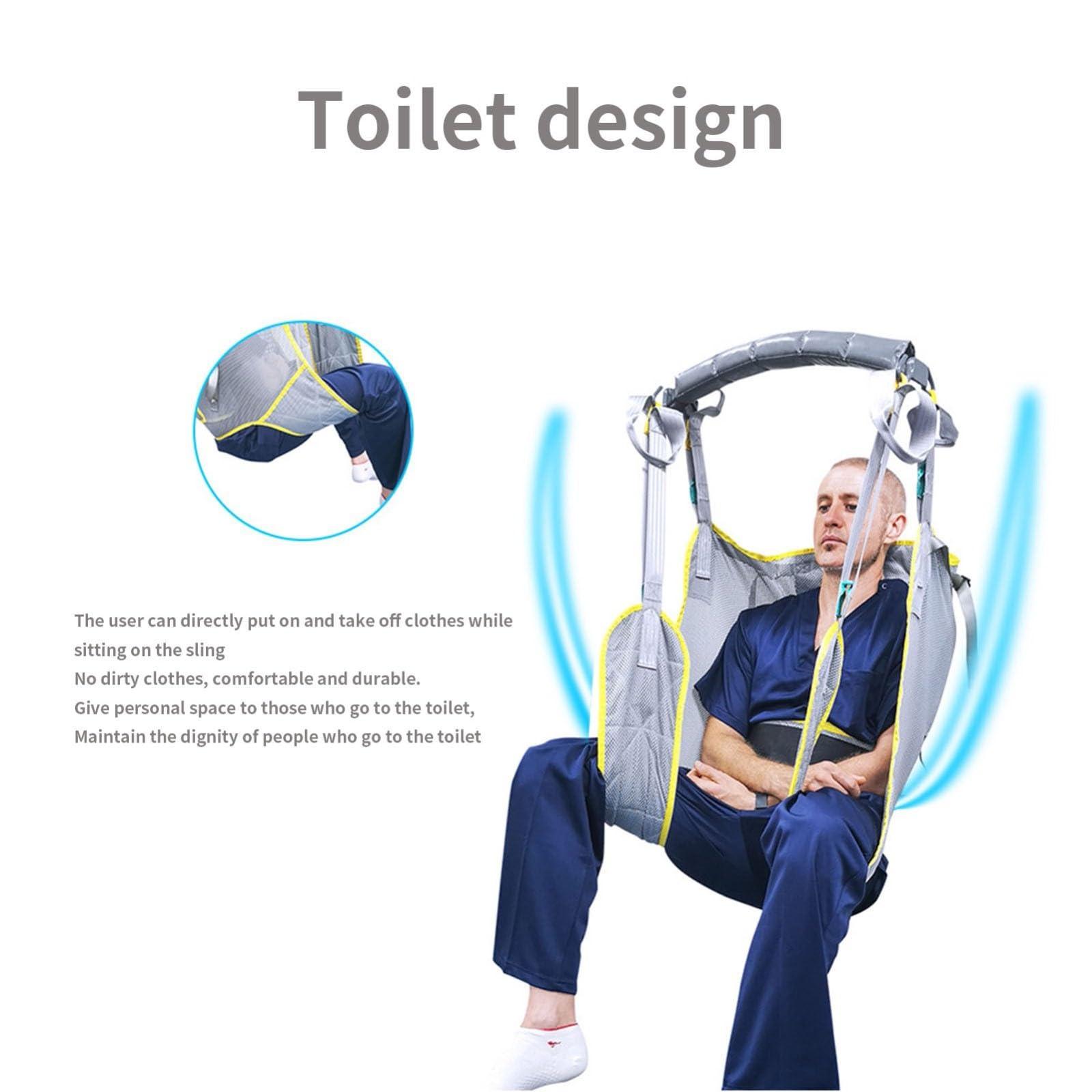 ZHAOSJ ZHAOSJ Divided Leg Shower Sling - Toileting Patient Lift Sling - Adjustable Waist Design - Heavy Duty Transfer Sling - Padded U-Sling - Load Bearing about 230Kg - for Elderly Handicapped Ouoy