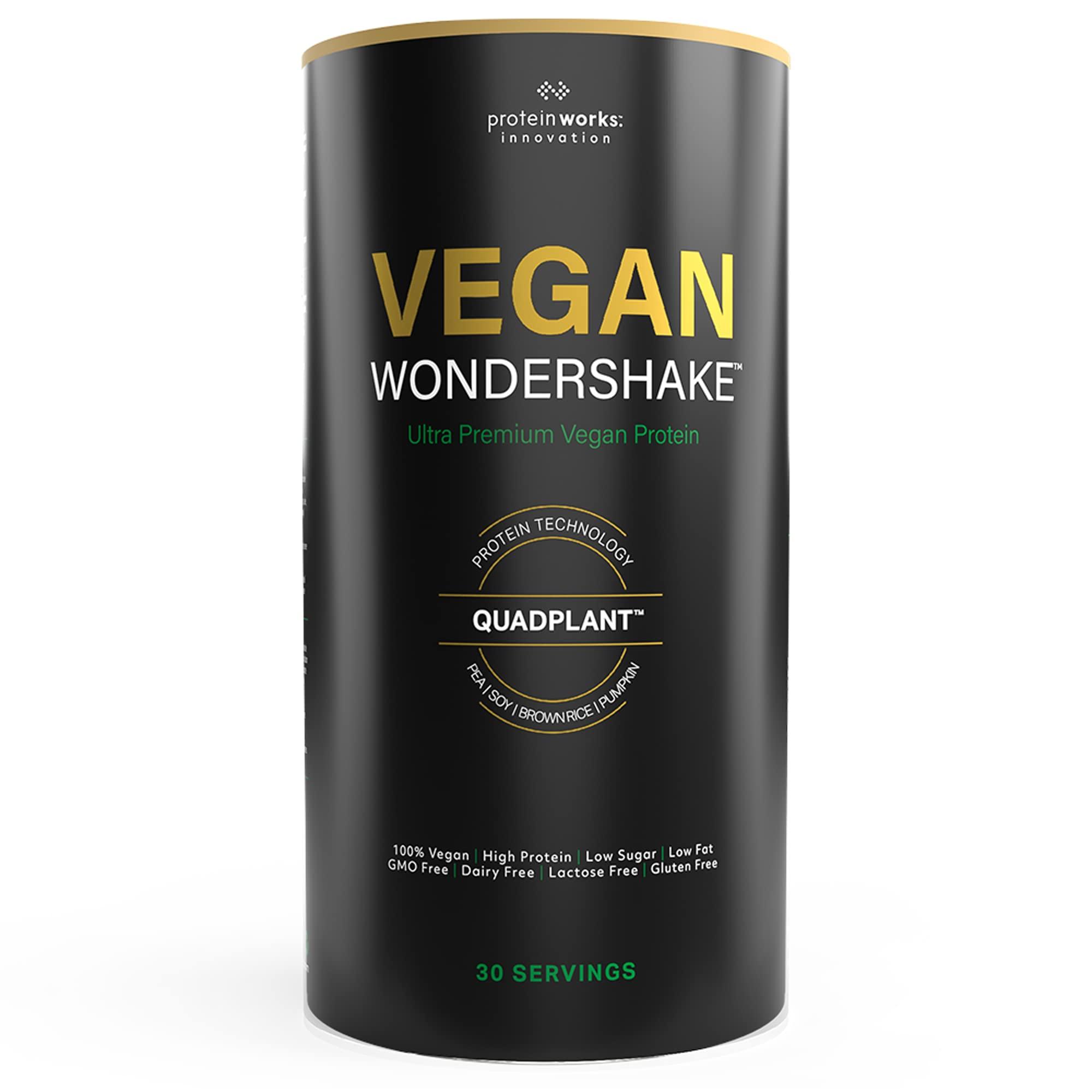 Protein Works Protein Works - Vegan Wondershake, Vegan Protein Shake, High-Protein Plant-Based Nutrition, 30 Servings, Double Chocolate, 750g