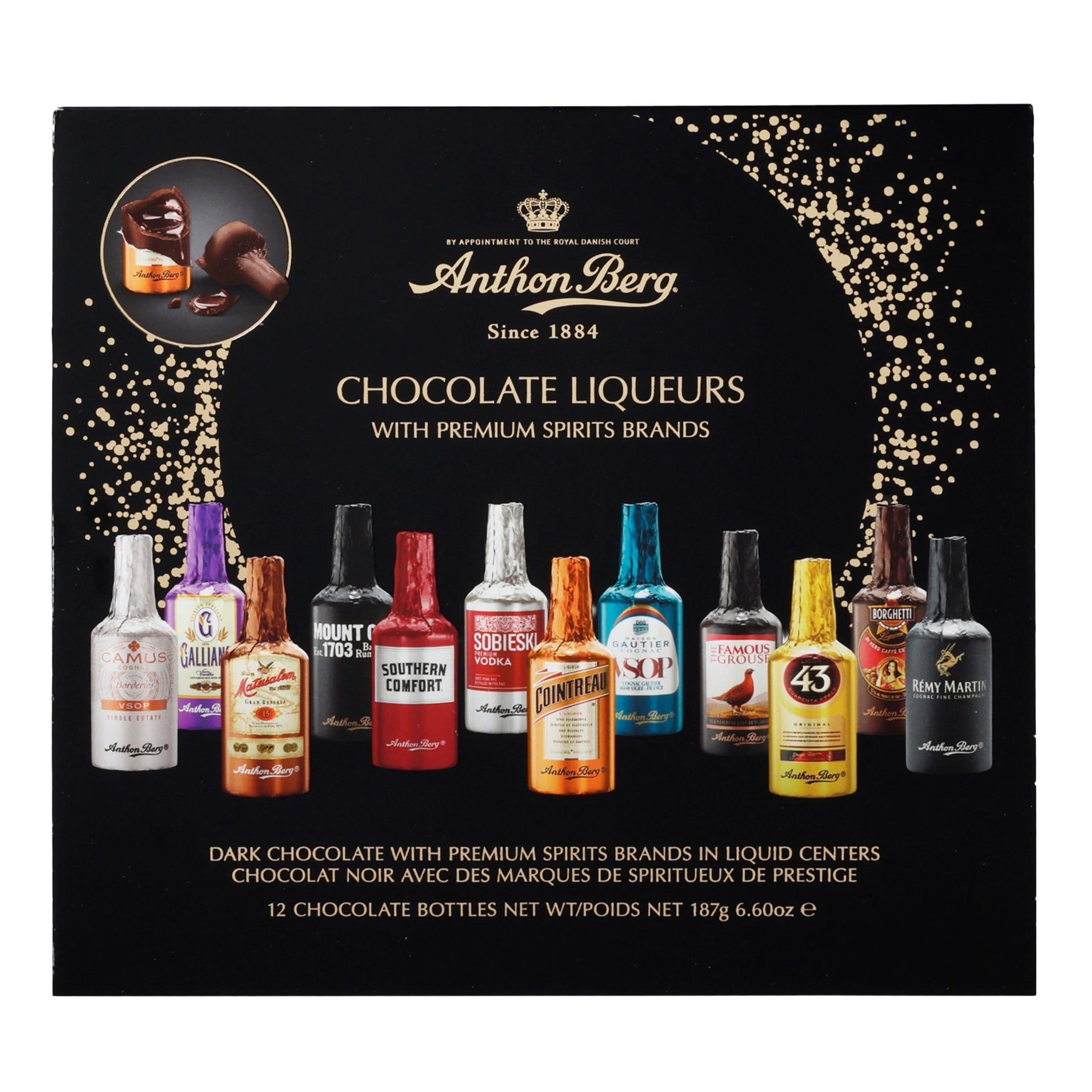 Anthon Berg Anthon Berg - Chocolate Liqueurs - Famous Liqueur Brands - 12 bottles 187g - With a Delicious Liquid Filling