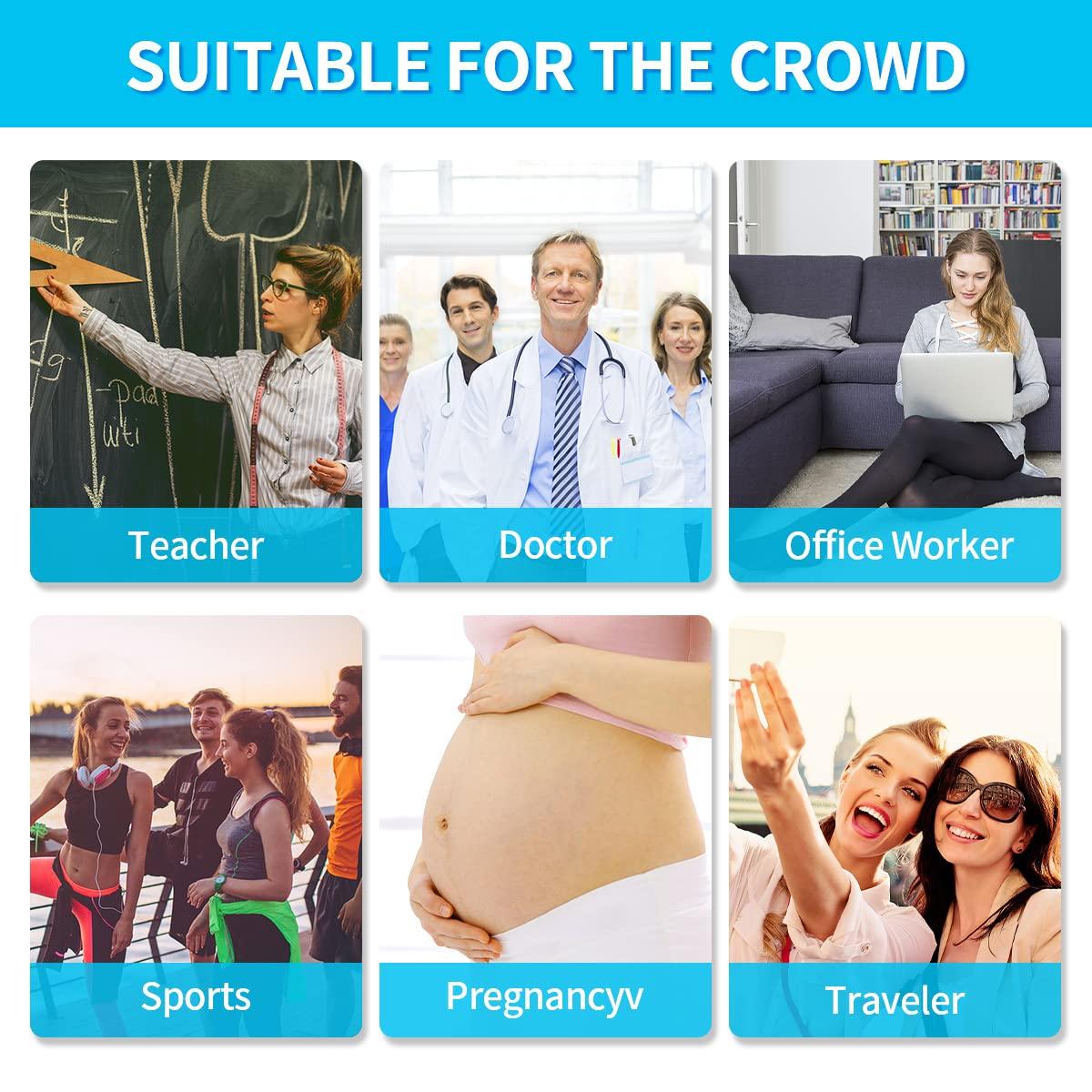 MEILYLA MEILYLA Compression Pantyhose 20-30mmHg Support Stockings Compression for Women Opaque Closed Toe Tights Varicose Veins, Beige-l, L-X-L