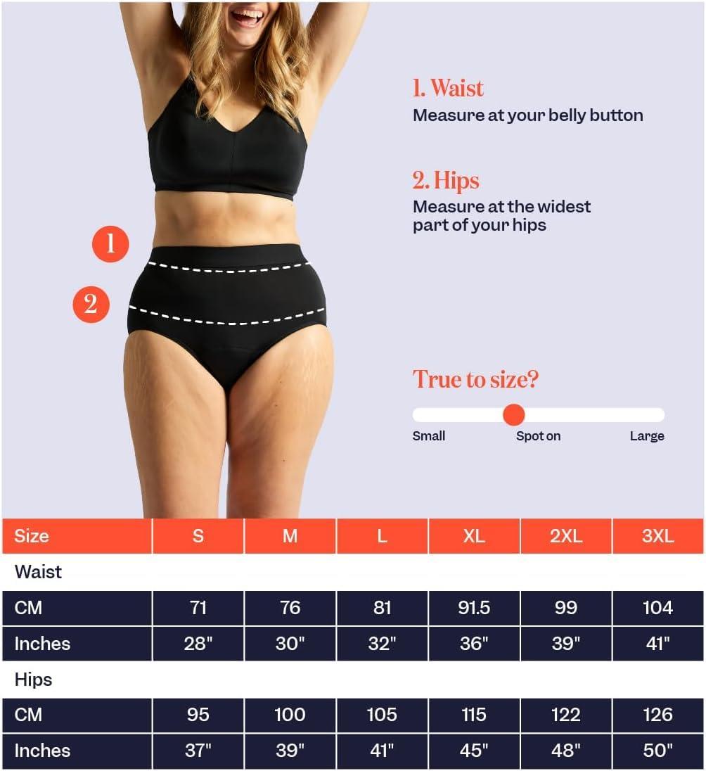 Jude Jude Washable Incontinence Pants for Women, Reusable Leakproof Underwear for Women, High Absorbency, Beige Full High Knickers with Unique 3-Layer Gusset (S)