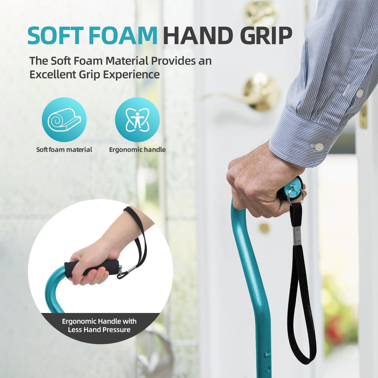 BeneCane BeneCane Walking Cane for Men & Women Adjustable Cane with Offset Soft Cushioned Handle -Portable Lightweight Sturdy Mobility Walker Aid for Elderly, Seniors Collapsible Cane