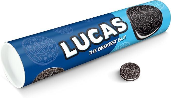 your surprise Oreo personalised XXL Gift Tube - Mega Oreo cookies Gift with name and message, 6 packets of Oreo Original (1000 Grams)