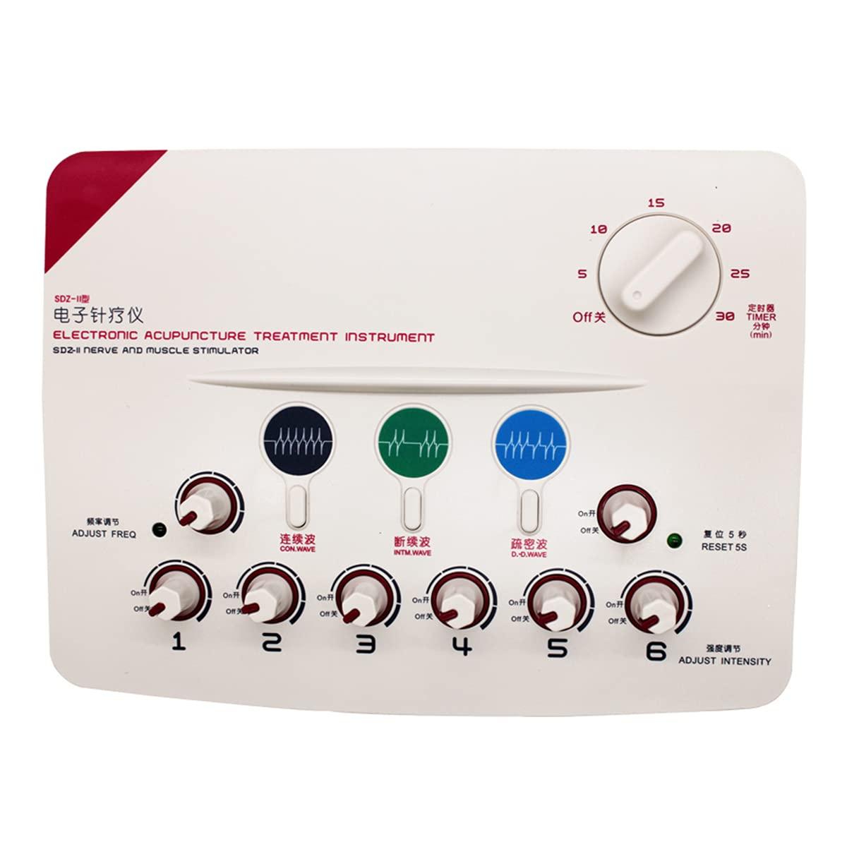 LMEIL LMEIL Electric Acupuncture Stimulator Machine, 6 Channel Output Patch Massager Machine Care Kit Digital Electro Therapy Acupuncture Stimulator