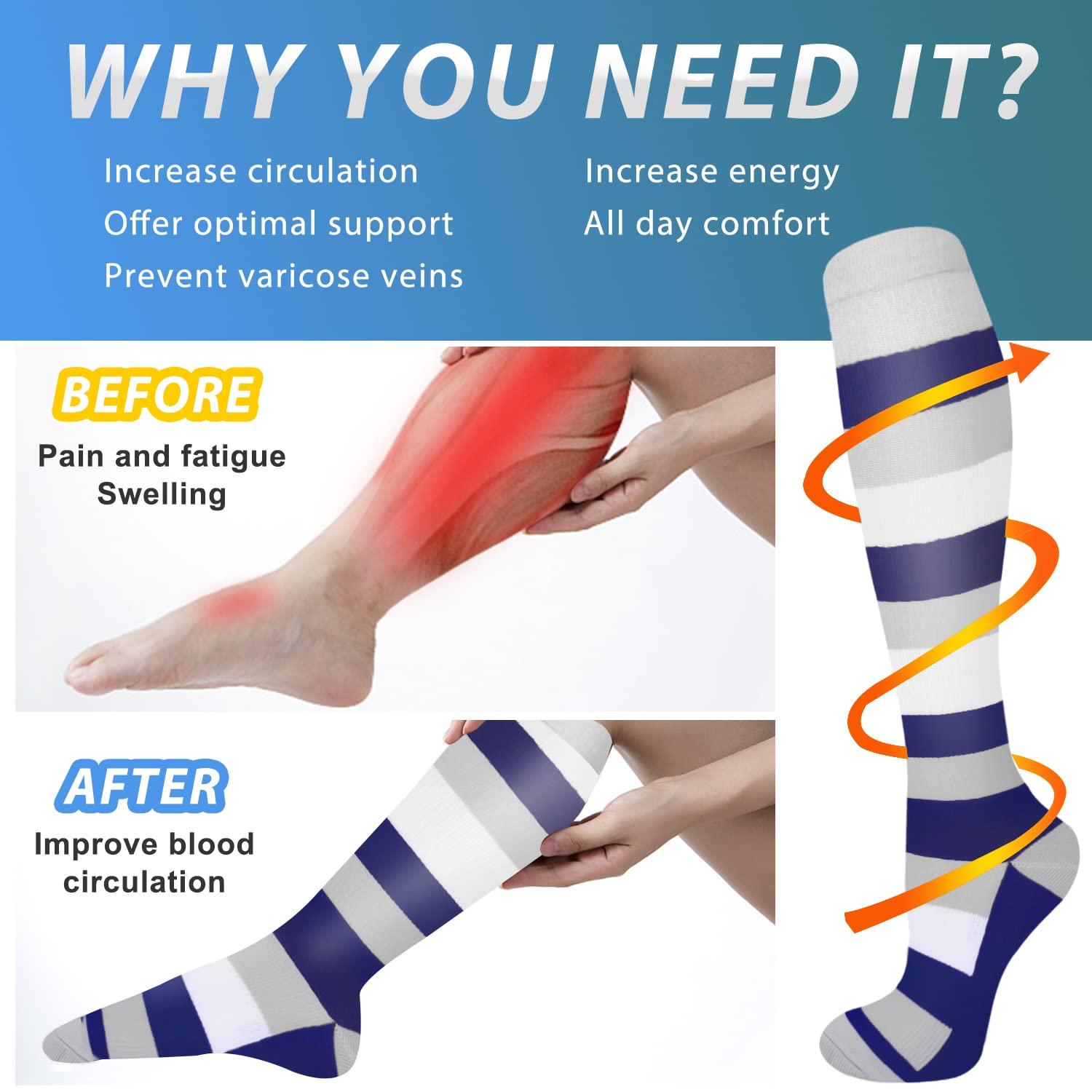 Aoliks Aoliks 4 Pairs Copper Compression Socks for Women & Men 15-20 mmHg,Best Support for Nurses Running Hiking