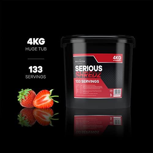 The Bulk Protein Company Serious Shredz 4kg Diet Whey Protein Powder Contains L-Carnitine L-Tartrate and Green Tea extract Supports Lean Muscle Growth, 133 Servings The Bulk Protein Company (Strawberry)