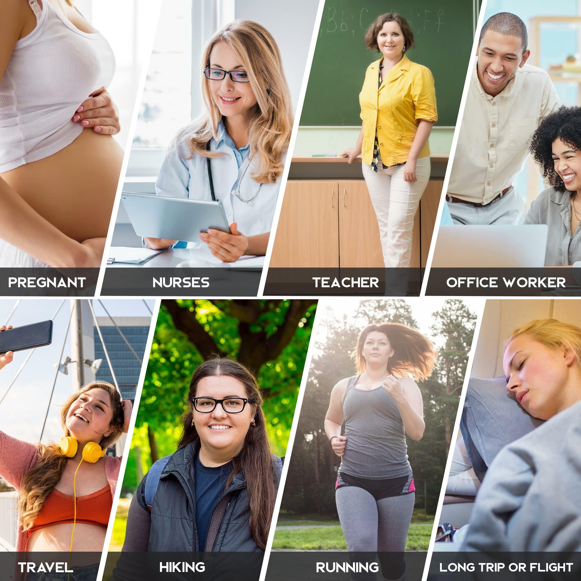 LEVSOX LEVSOX Plus Size Compression Socks for Women Men Wide Calf Extra Large 15-20 mmHg Knee High Sock for Nurses Pregnant Travel, 3 Pairs/Tie Dye, Large