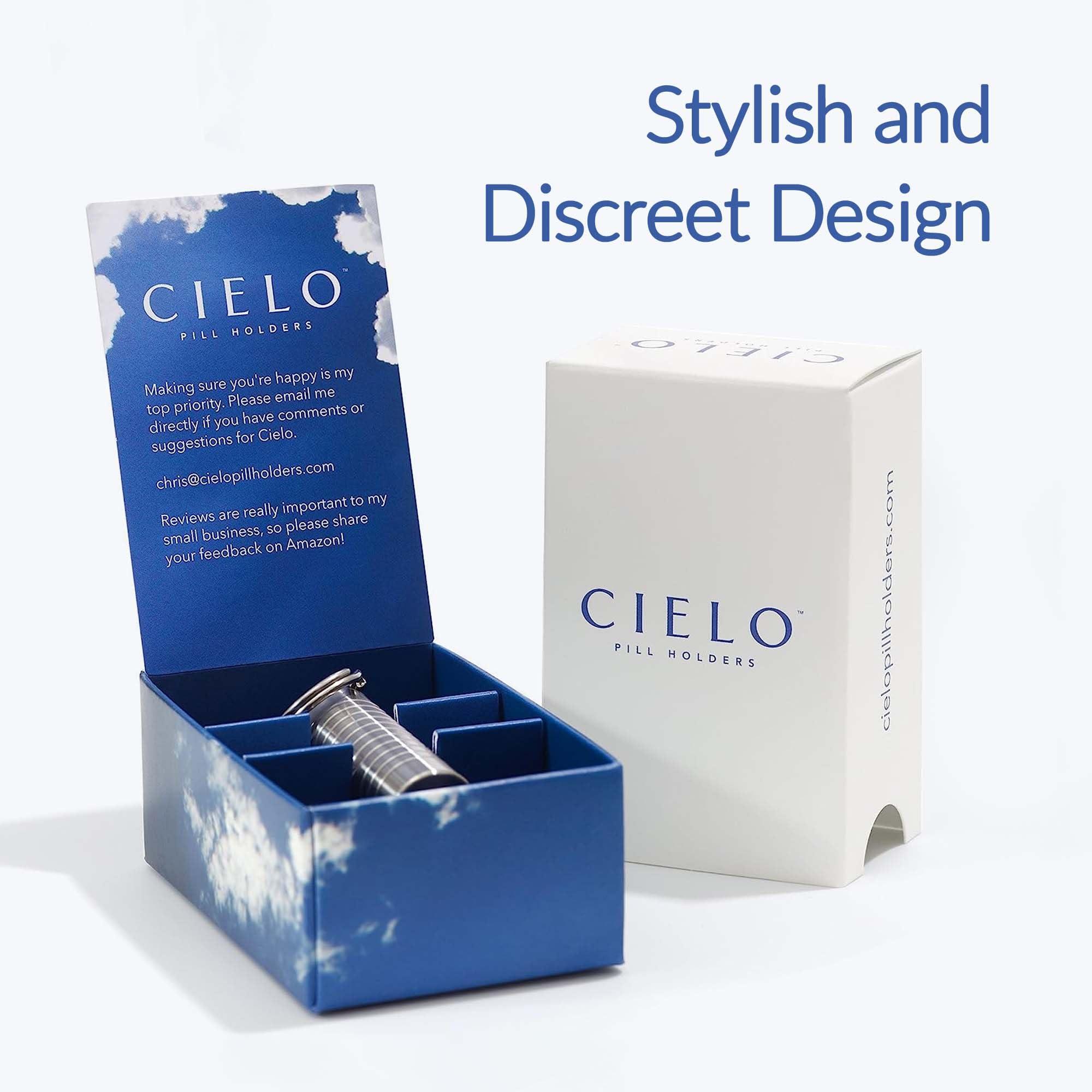 Cielo Pill Holders Cielo Pill Holders - Waterproof Large Single Chamber Stainless Steel Keychain Pill Fob and Nitro Bottle Holder