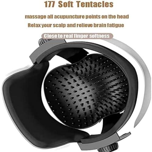 HEAXIY Electric Head Massager, Neck Massage Helmet with Heat, Kneading, Air Compression, Acupuncture Points Massager for Headache, Stress Relief, Deep Sleeping