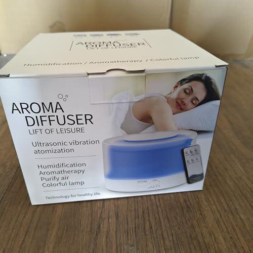 Dailyart 700ML Essential Oil Diffuser, Remote Control Aromatherapy Diffuser with 7 LED Light Colors, Adjustable Mist Mode and Waterless Auto-Off Oil Diffusers Humidifier, Diffusers for Home Bedroom Yoga Sleep