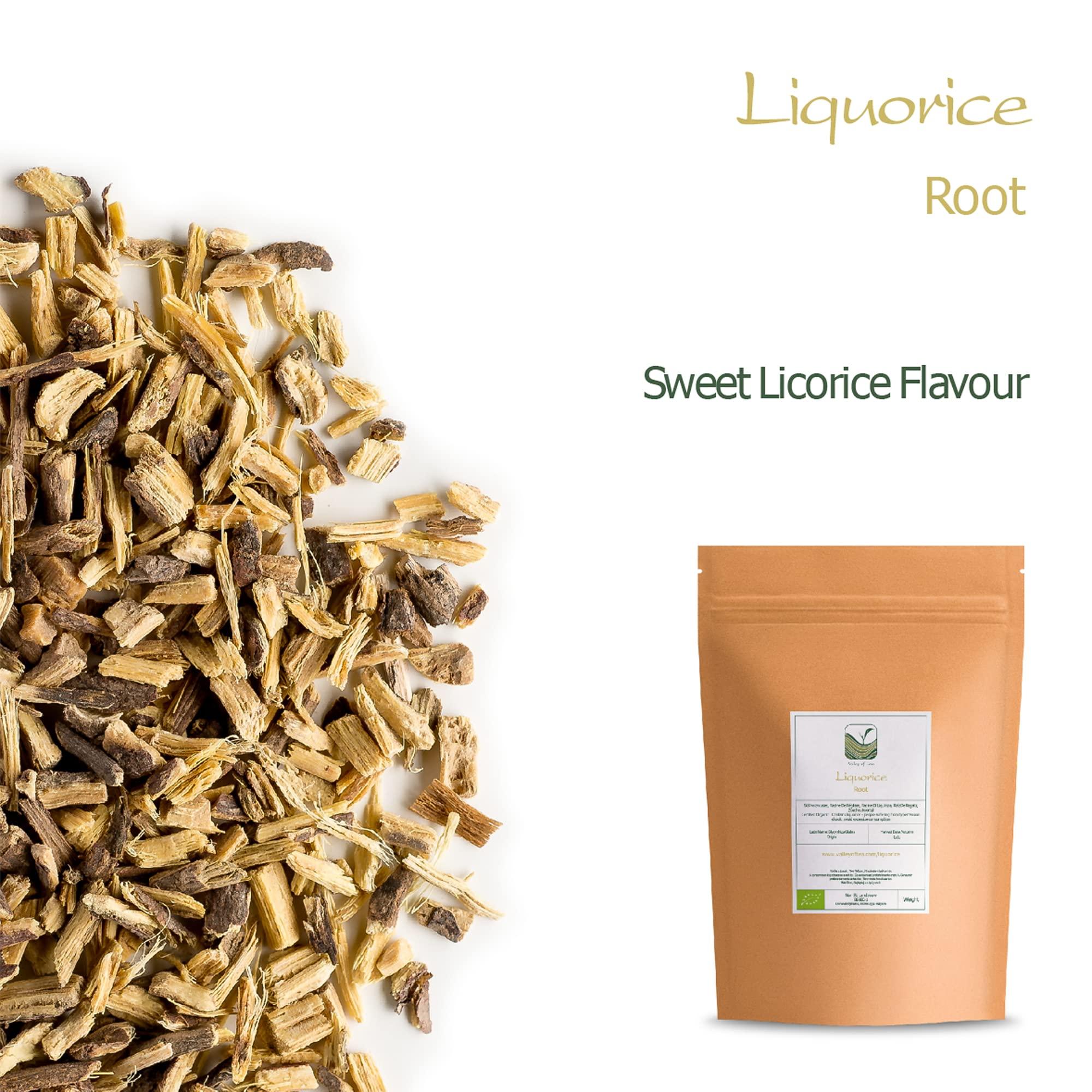 Valley of Tea Liquorice Organic Herbal Root Licorice - Great Flavouring for Dishes - 100g