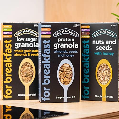 Eat Natural Eat Natural Nuts & Seeds Breakfast Cereal with Honey - High in Fibre Breakfast Muesli - Suitable for Vegetarians ,450 g (Pack of 5)