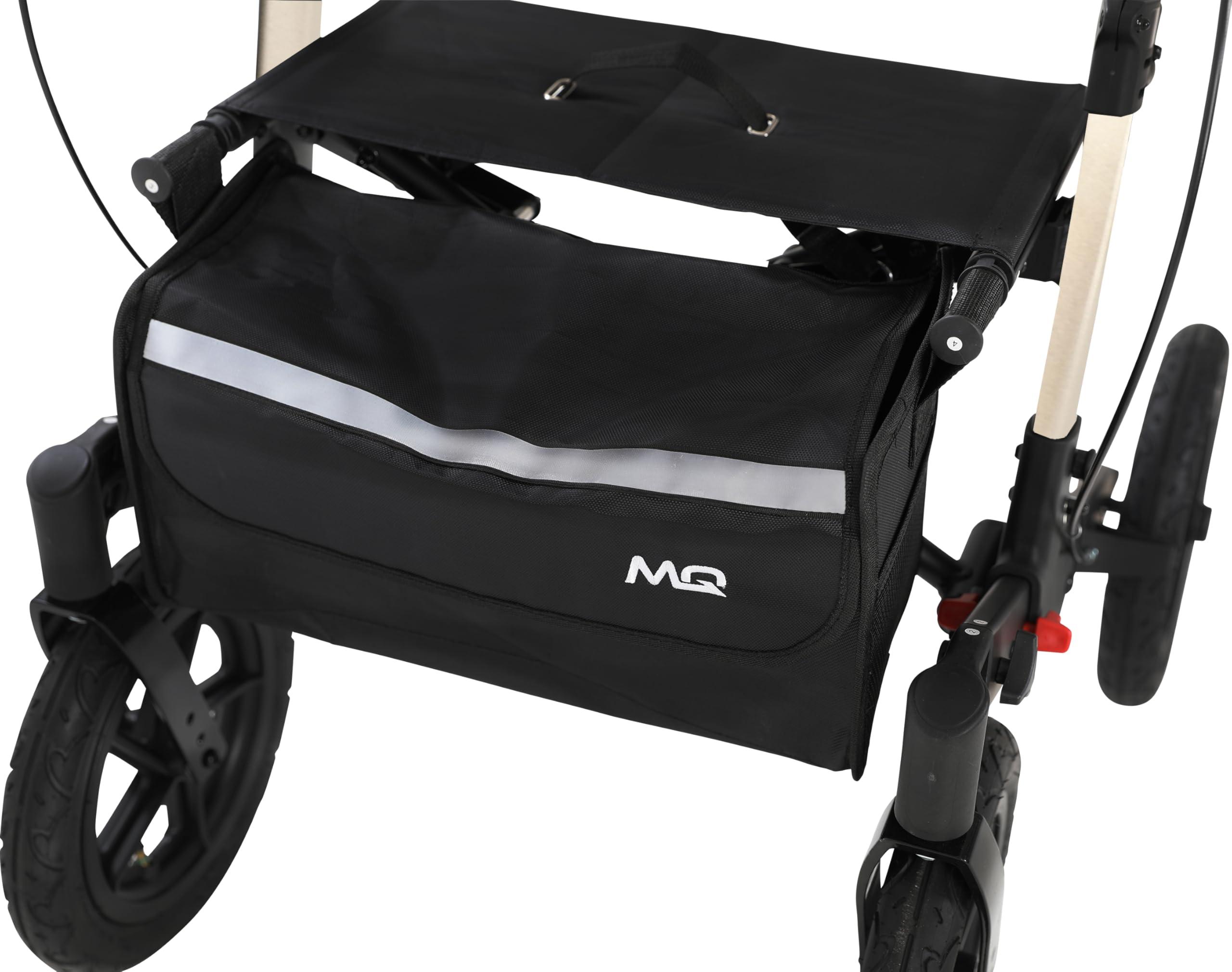 MobiQuip MobiQuip All Terrain 4 Wheel Walker with Seat, Folding Rollator with Large Wheels, Lightweight and Easy to Manoeuvre Over All Terrains, Walker for Adults Mobility or Walking Aid (Champagne)