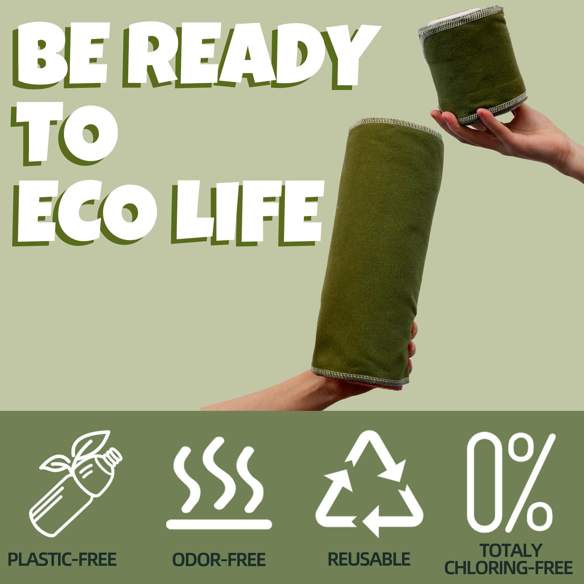 BreodyEco BreodyEco Reusable Toilet Paper - 30 Pcs Washable Bidet Towels Cloth Wipes -2 Sided Flannel Absorbent Colored Paperless Toilet Paper Towels Roll