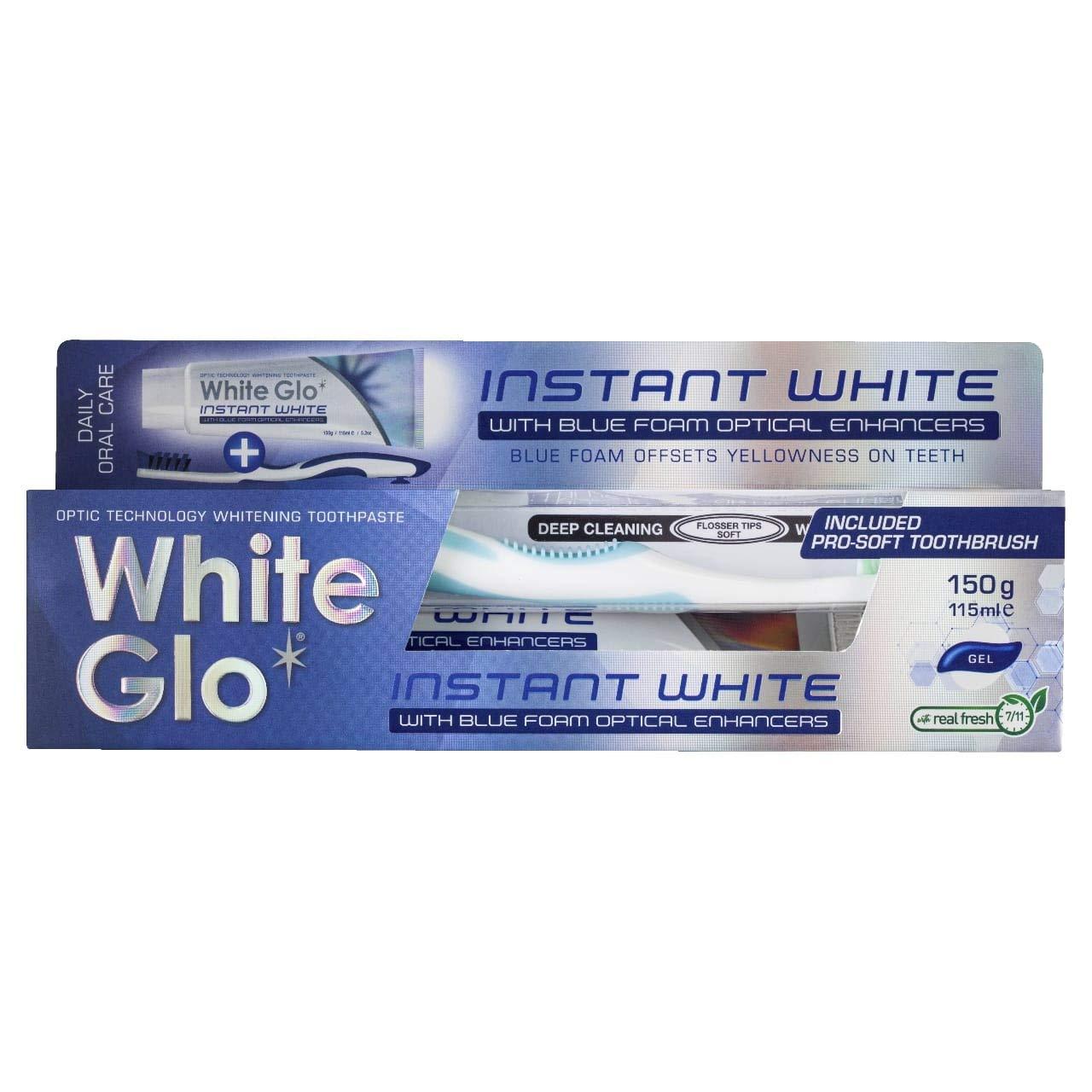 White Glo White Glo Instant White Optic Technology Whitening Toothpaste + Toothbrush