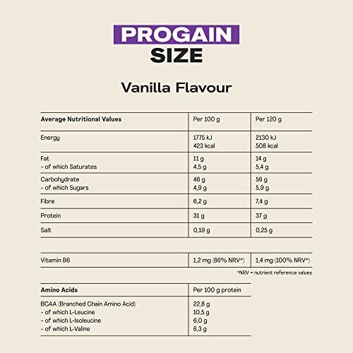 MaxiNutrition MaxiNutrition Progain - Vanilla - Whey Protein Powder Sports Supplement Shake for Size & Mass - 1.2kg - 10 Servings