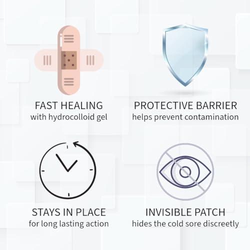 Healthpoint Healthpoint Cold Sore Patches, Pack of 15 Invisible Patches, Discreet Healing, Effective Protection Against Dirt and Bacteria, Prevents Spread of Cold Sores, Improves Hygiene, Breathable