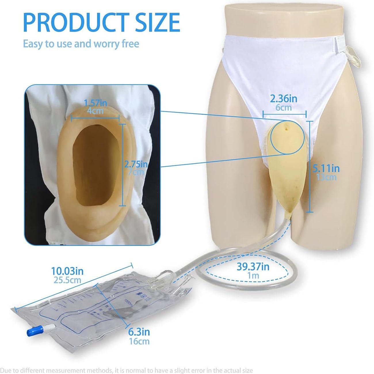BEOTAY BEOTAY Wearable Urinal for Men,Professional Urine Collector for Men,1000Ml External Urinary Catheter for Male,Urine Collection Bag for Bedridden Patients,Latex Material