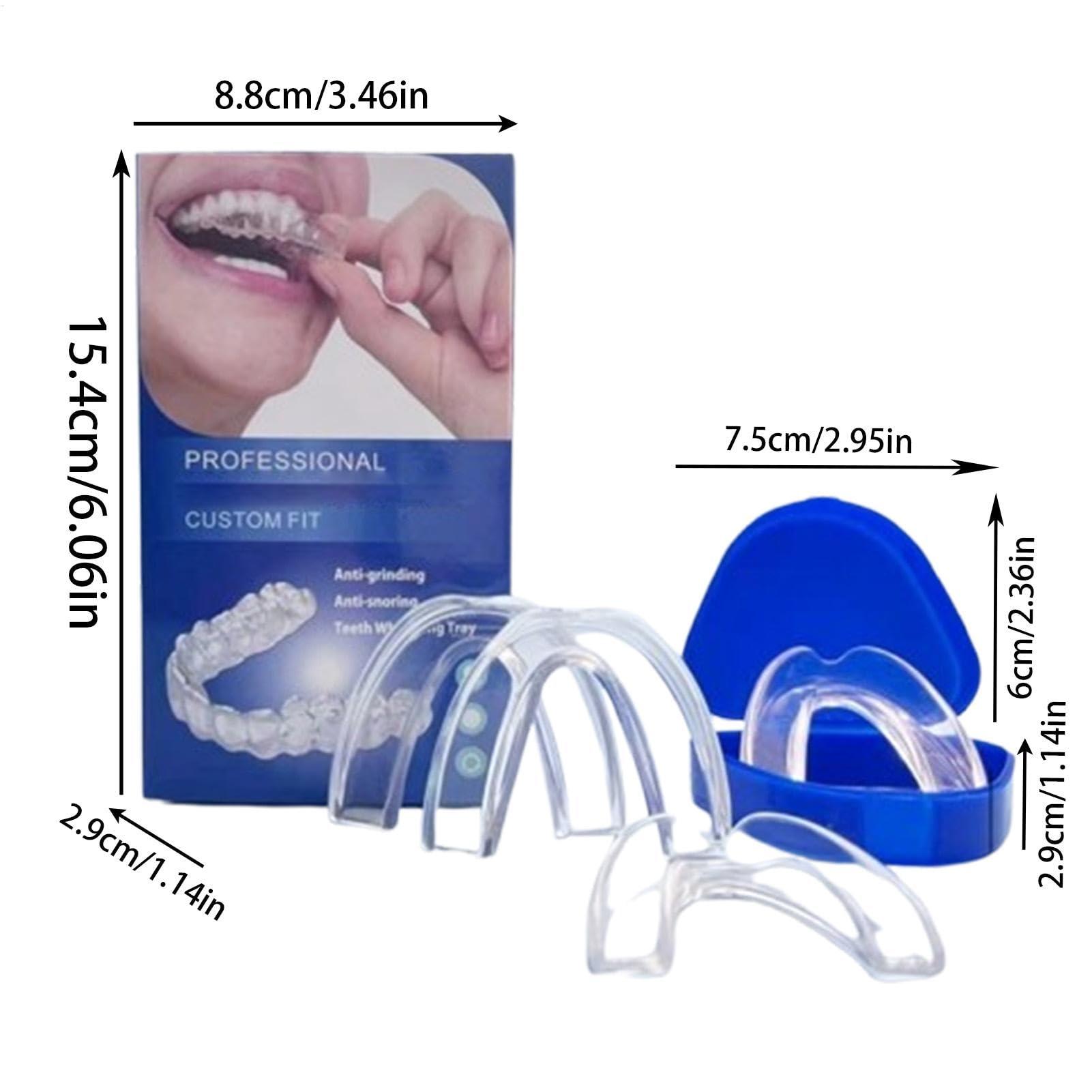 FreshCart Basics Honex Anti Snoring Mouthpiece, 4pc Relieve Snoring Mouthpiece, Sleep Apneas Mouth Guard, Reusable Quiet Anti Snore Device, Anti Snore Solution for Quieter Sleep
