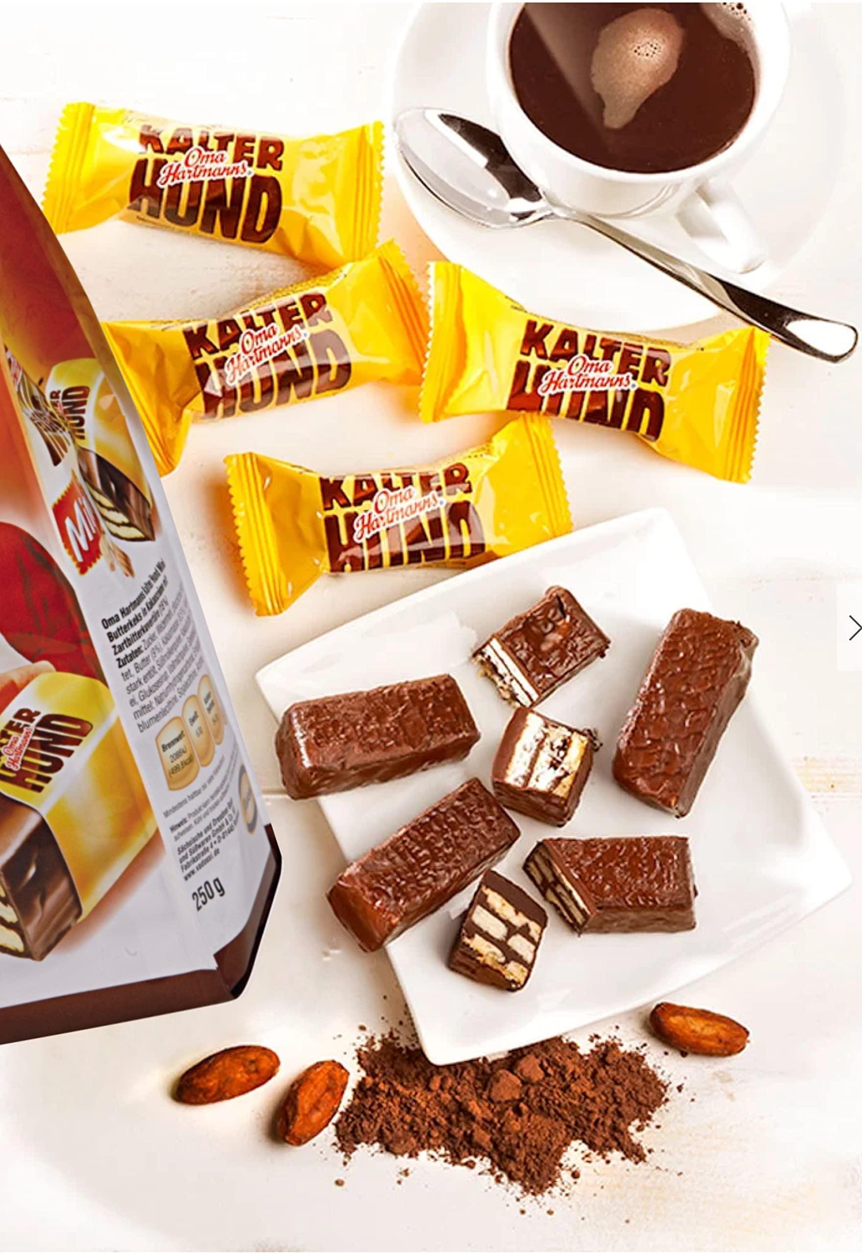 Oma Hartmanns Oma Hartmanns Kalter Hund - Cold Dog Biscuit Cake 500g - Cookies in Cocoa Cream - Dessert made from several layers of crunchy butter biscuits with strong cocoa cream / Germany