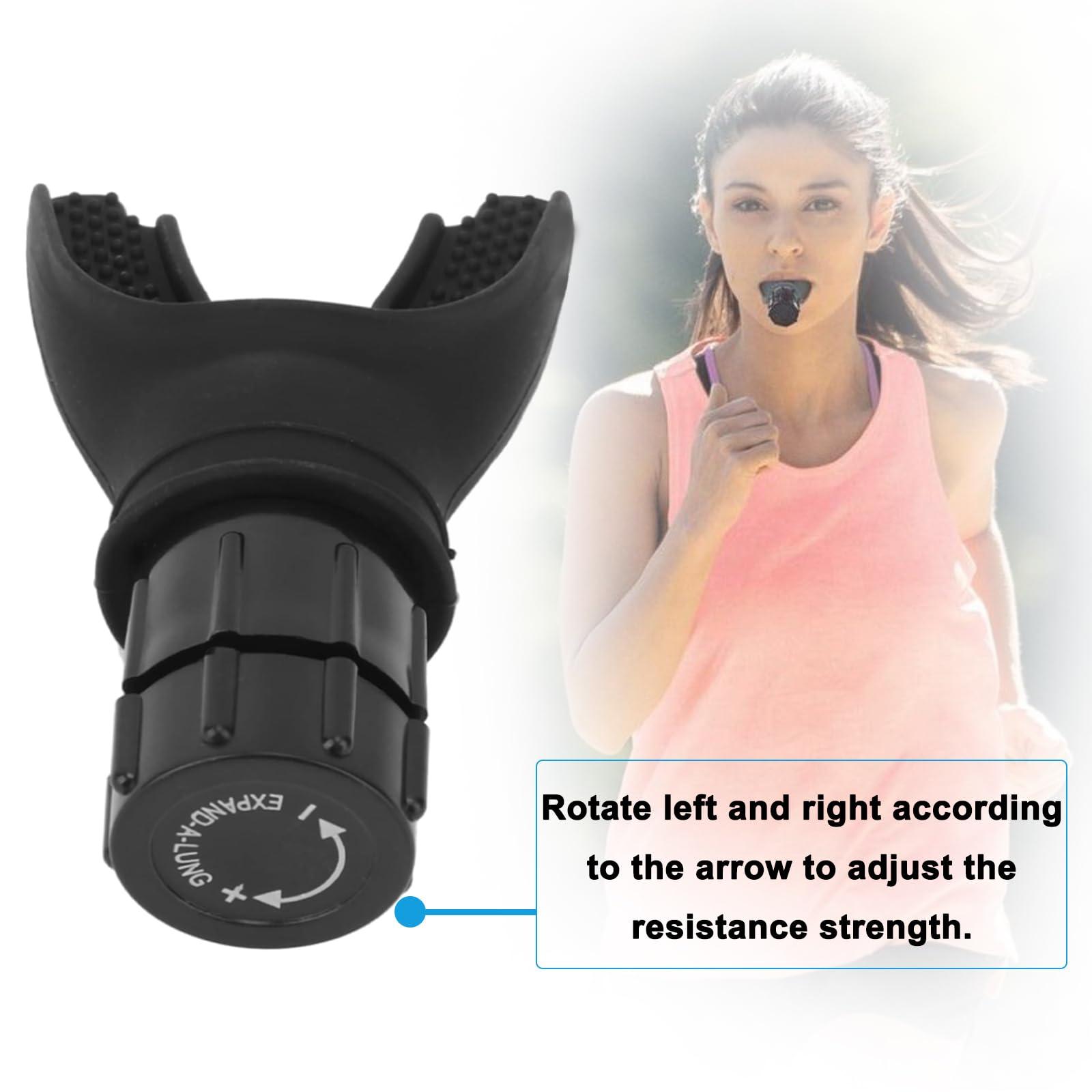 Woeau Oxyfit Breathing Lung Trainer - Oxygen Flow Breathing Trainer Lung Exerciser Device Improve Lung Capacity Handheld Lung Expansion Training Tool for Respiratory Therapy (Black)