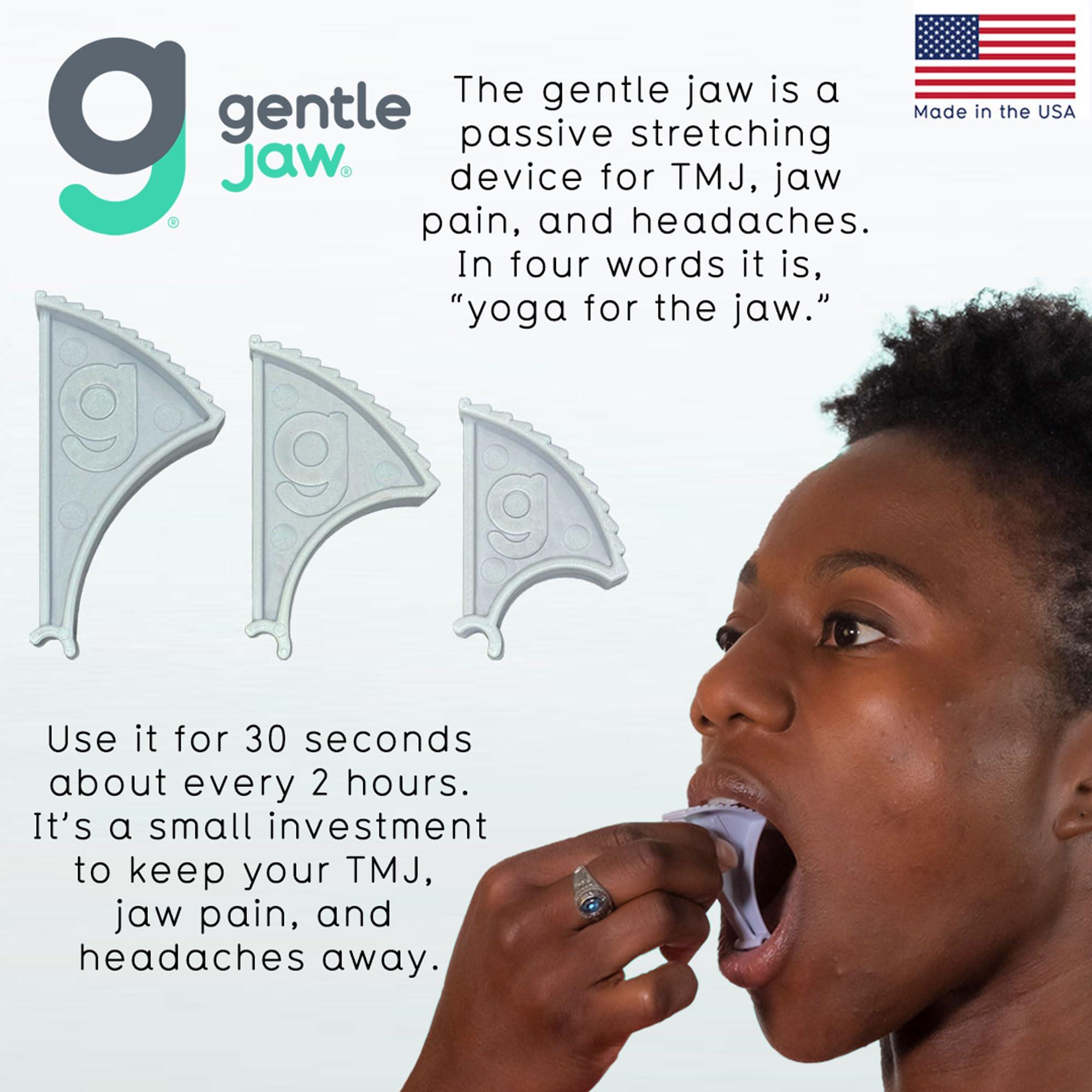 Gentle Jaw Pain Relief Device for TMJ, Grinding, Clenching, Headaches, Trismus & Bruxism Caused by Tight Jaw Muscles. Use Gentle Jaw for Passive Stretching to Relax Your Jaw Muscles; it is Yoga for The Jaw