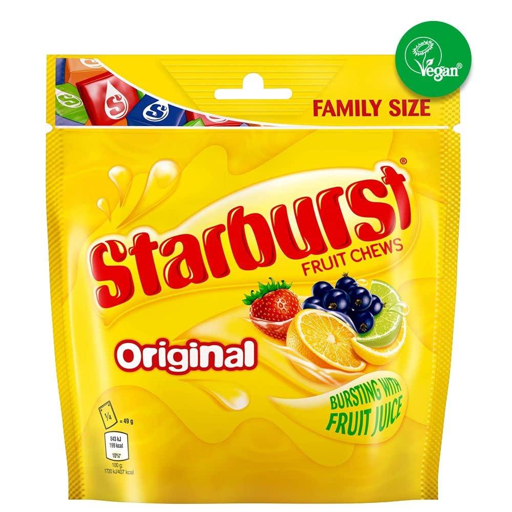 Starburst Starburst Original Fruit Chews Sweets Family Size Pouch, 196g
