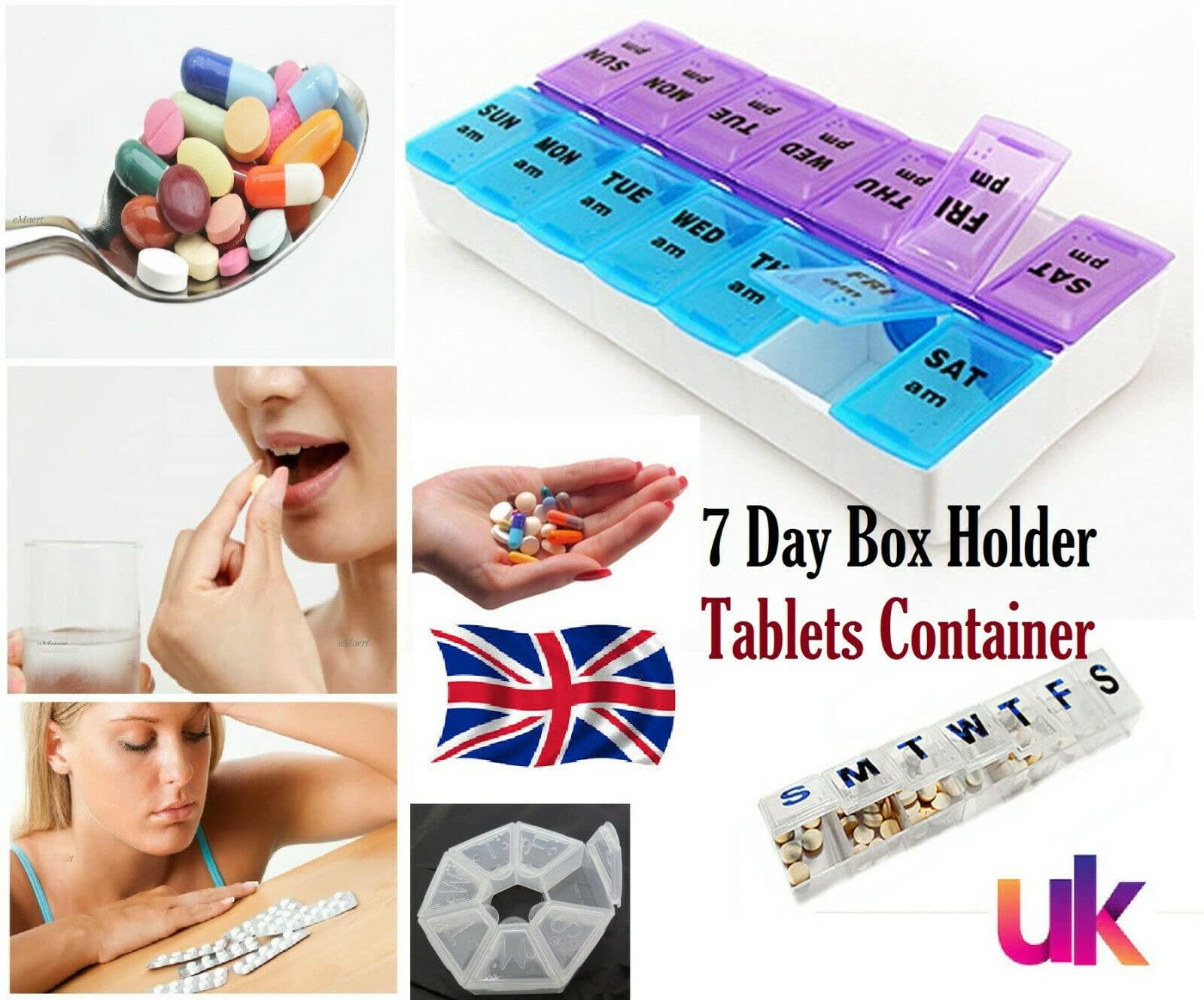 FreshCart Basics Weekly Pill Box Organiser, BPA Free Travel Pill Boxes 7 Day 1 Times a Day with Unique Spring Assisted Open Design and Large Tablet Box to Hold Vitamins, Supplements and Medication (Single)