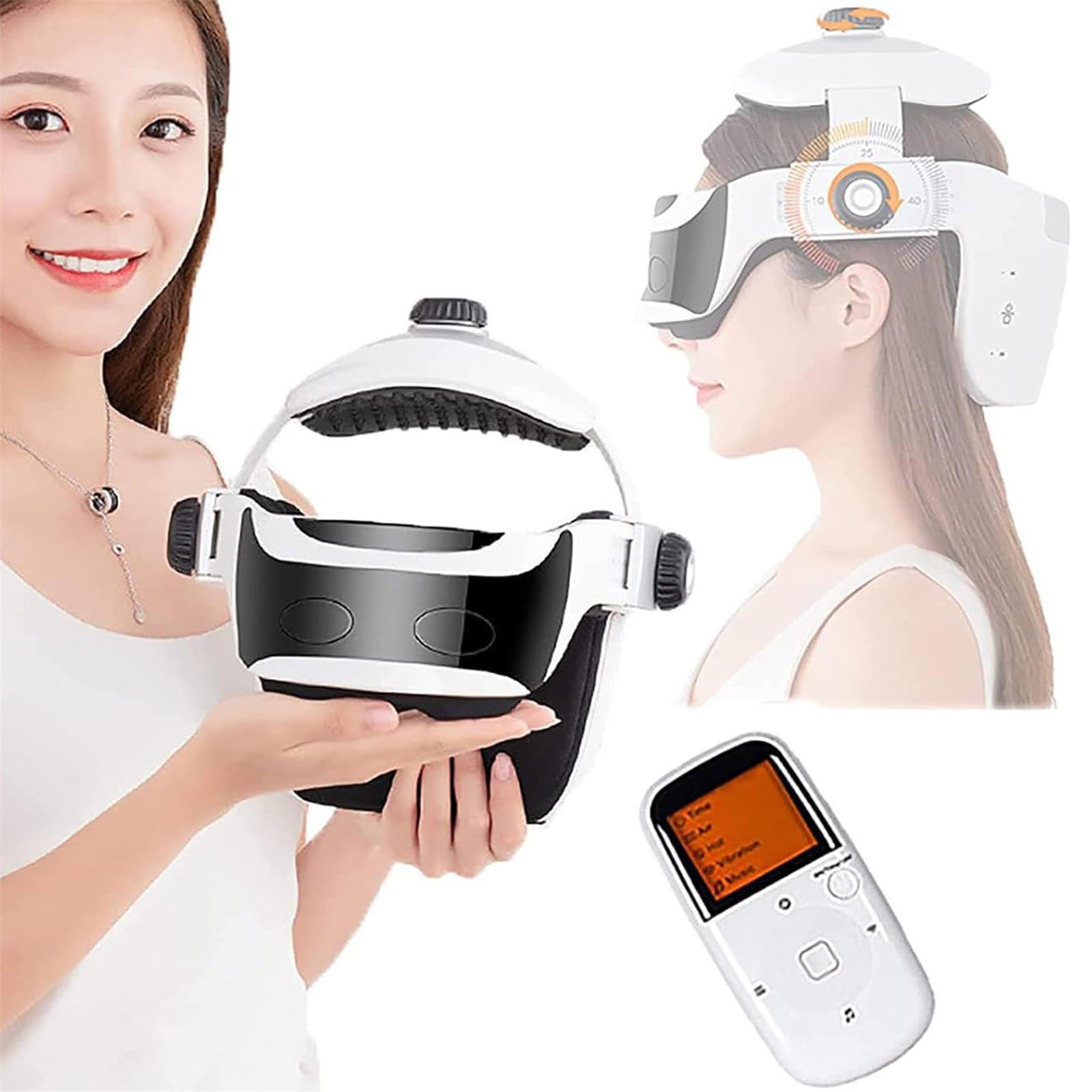 FreshCart Basics Head Massager Scalp Massager with Heat, Kneading, Air Compression - Electric Eye & Neck Massage Helmet for Stress Relief, Headache Relief, Deep Sleep