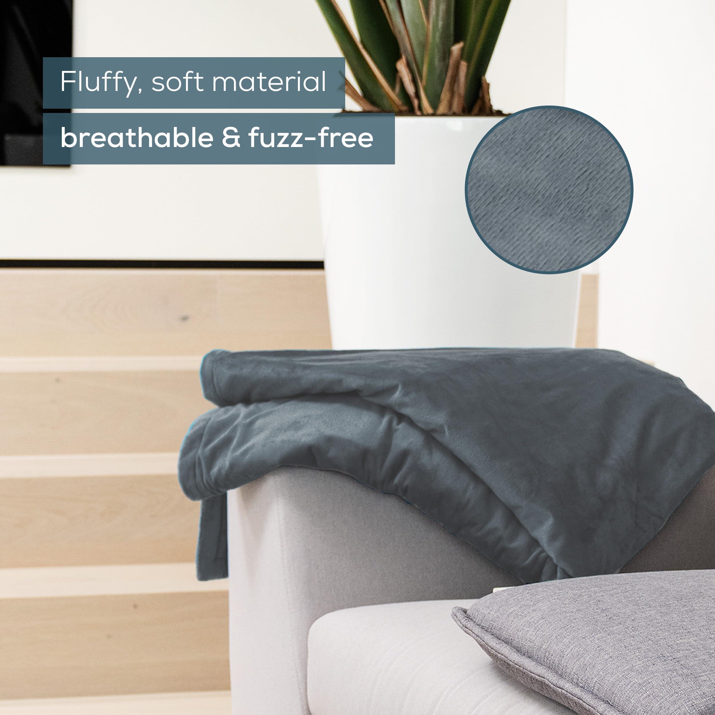 Beurer Beurer HD75 Electric Blanket with 6 Temperature Settings, Soft Heated Throw for Cosy Sofa Nights, Automatic Switch-Off & Safety System, Machine-Washable, Grey, 180 x 130 cm, 100 watts