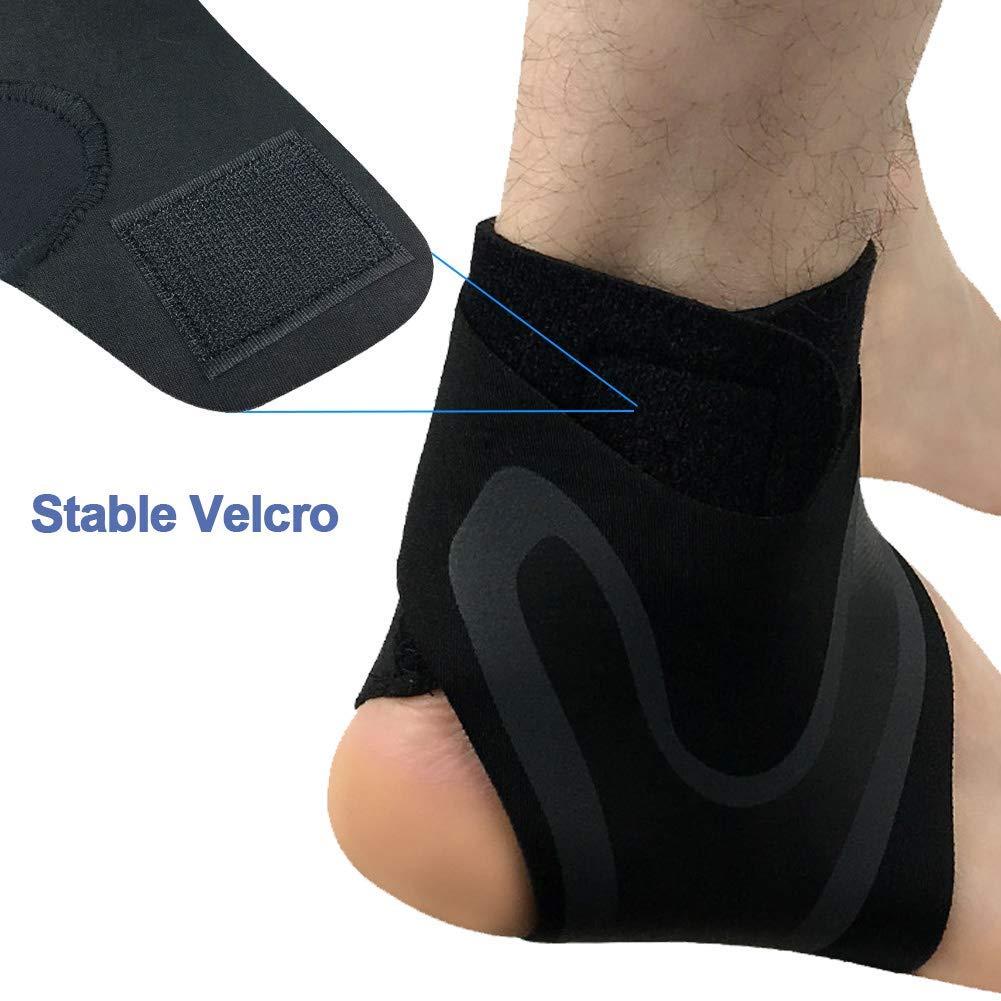 seaNpem Ankle Support Brace, Adjustable Ankle StrainProtectors Strap, Against Sprains Arthritis Compression Wrap Stabilizer, Pain Relief Foot Sleeve for Running Basketball Soccer Sports Injuries Recovery (L)