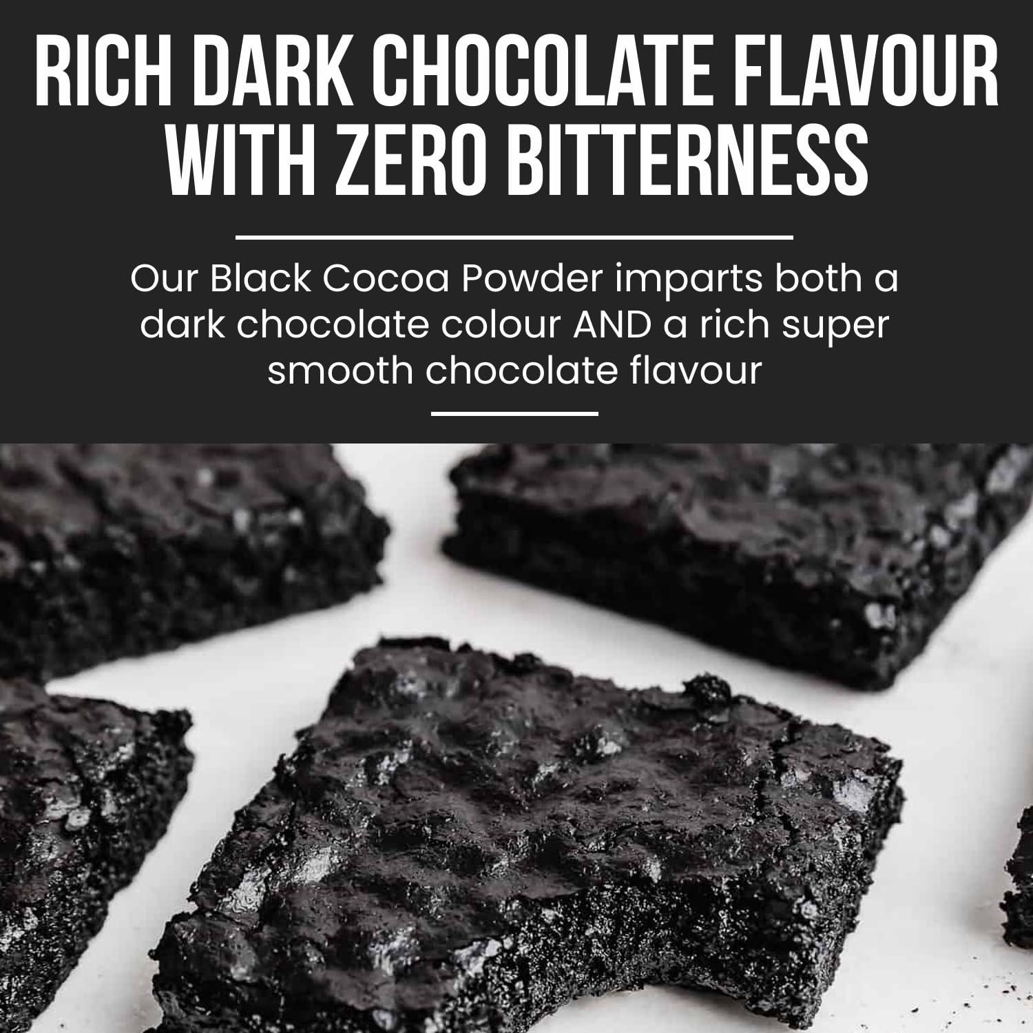 Super Cal Black Cocoa Powder for Baking - 1kg Pouch | Intense Deep Black Dutch Processed Unsweetened Cocoa Powder | pH 8.8 (Zero Bitterness) with 10-12% Fat | Super Cal