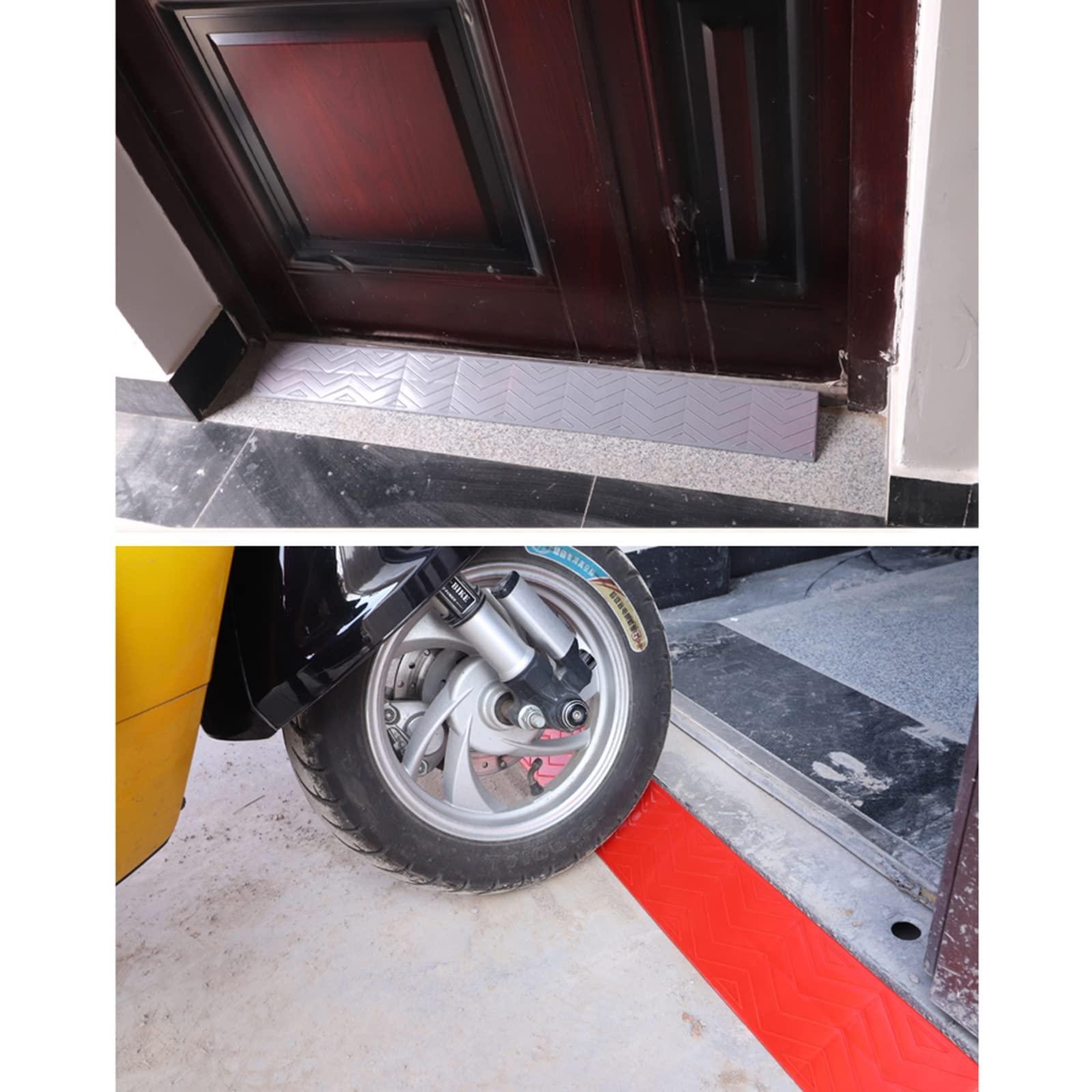 FreshCart Basics Portable Wheelchair Ramp Threshold Door Burstet Rubber Waterproof Red 100 * 8 * 2.5cm
