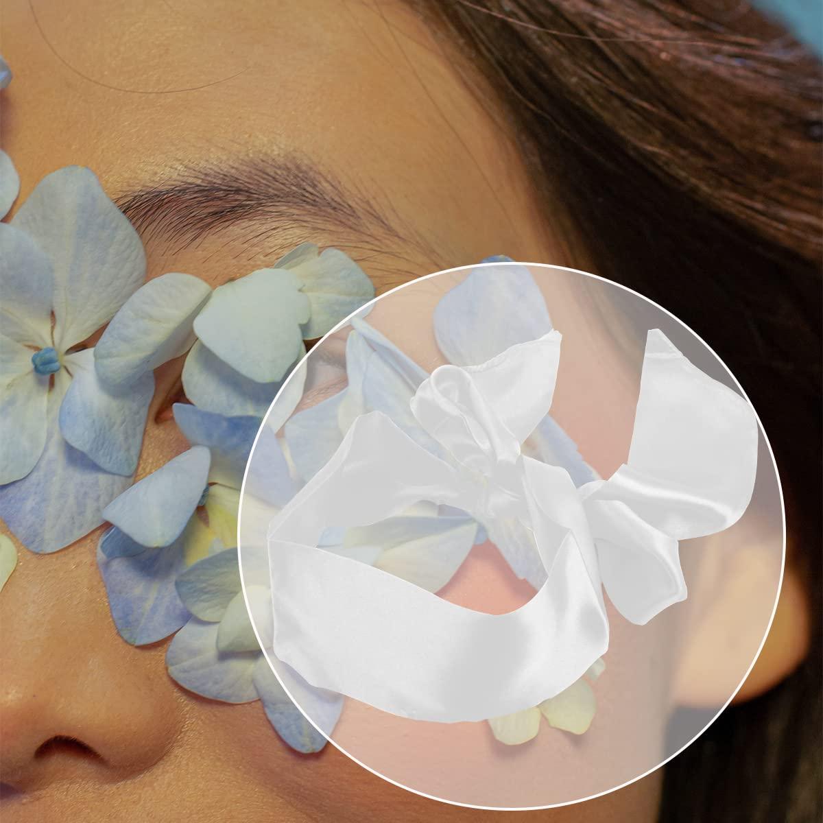 GLADFRESIT GLADFRESIT Silk Satin Blindfold Sleep MaskLuxury Eye Covers for Better SleepBlack White