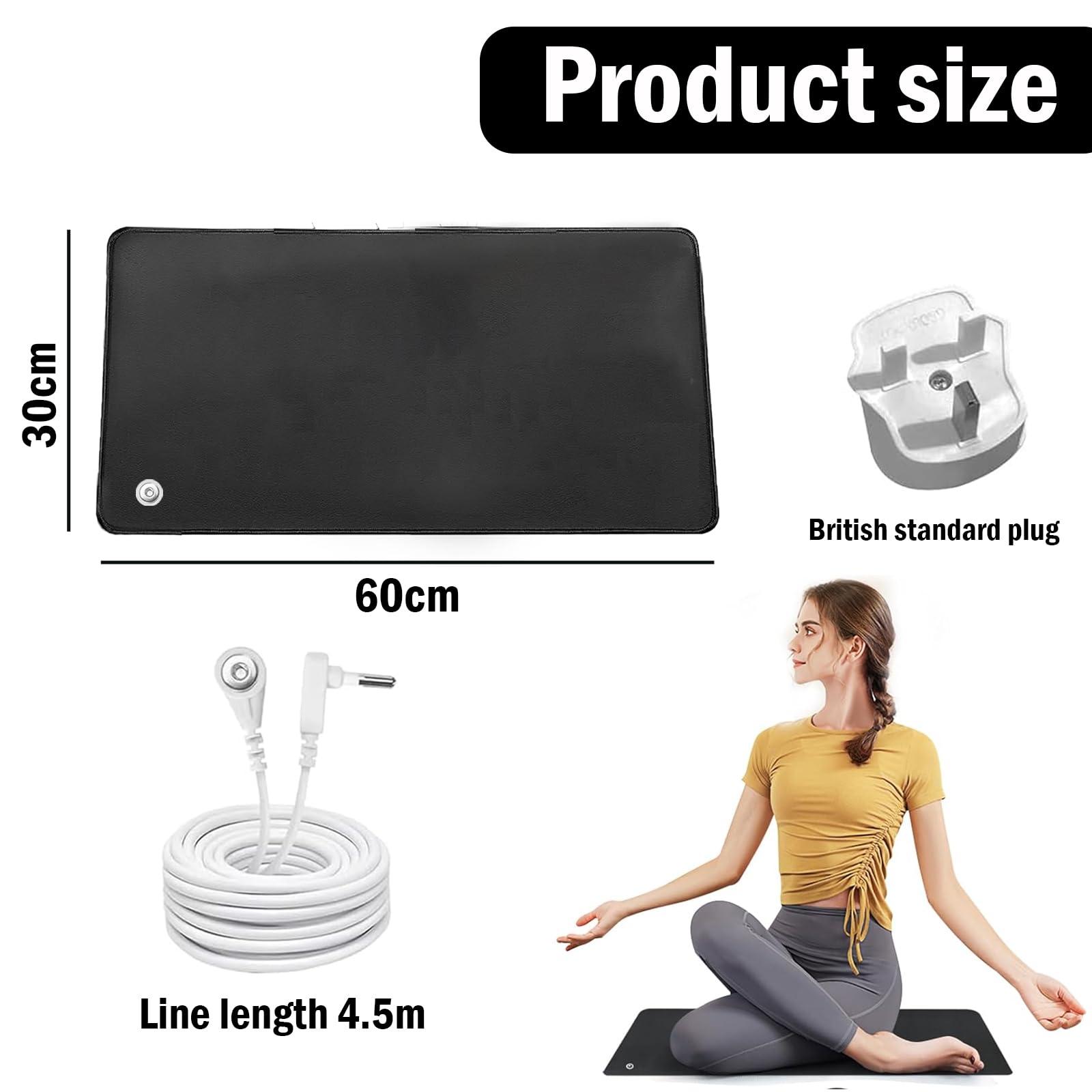 YREYBN Grounding Mat Earthing UK for Improved Sleep, Grounding Mat with 4.5M Cord, 30x60cm Earth Mat Grounding Sheet for Improved Sleep, Reduced Anxiety, Pain, Inflammation, Headache Relief