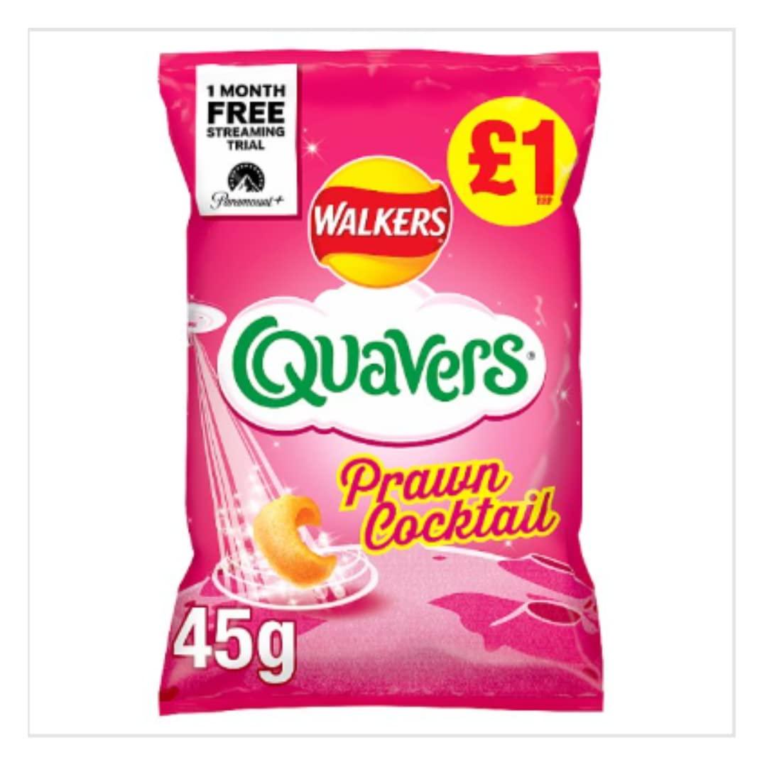 London Grocery Walkers Quavers Prawn Cocktail Snacks 45g x Case of 15