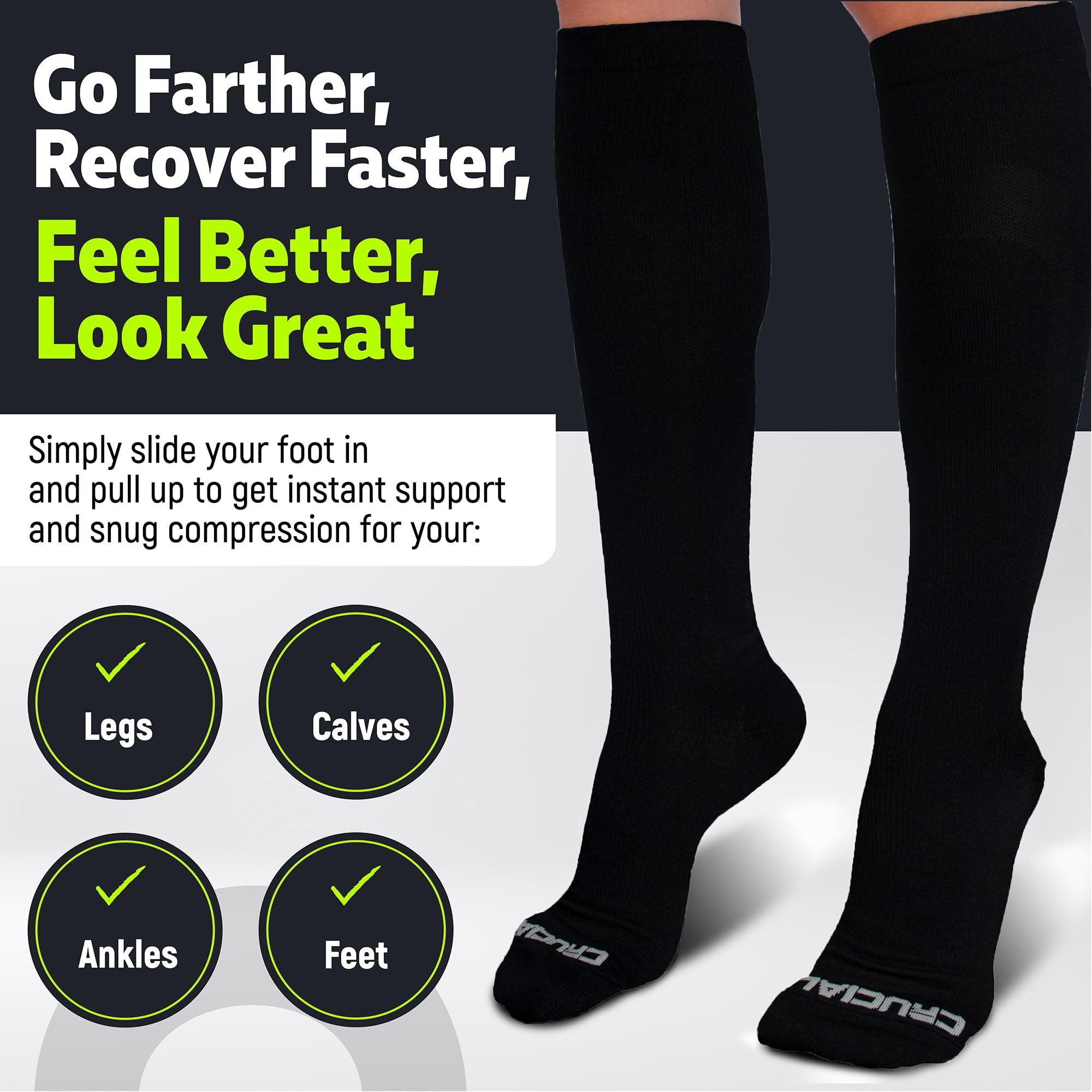 Crucial Compression Crucial Compression Socks for Men & Women (20-30mmHg) Running, Athletic, Travel
