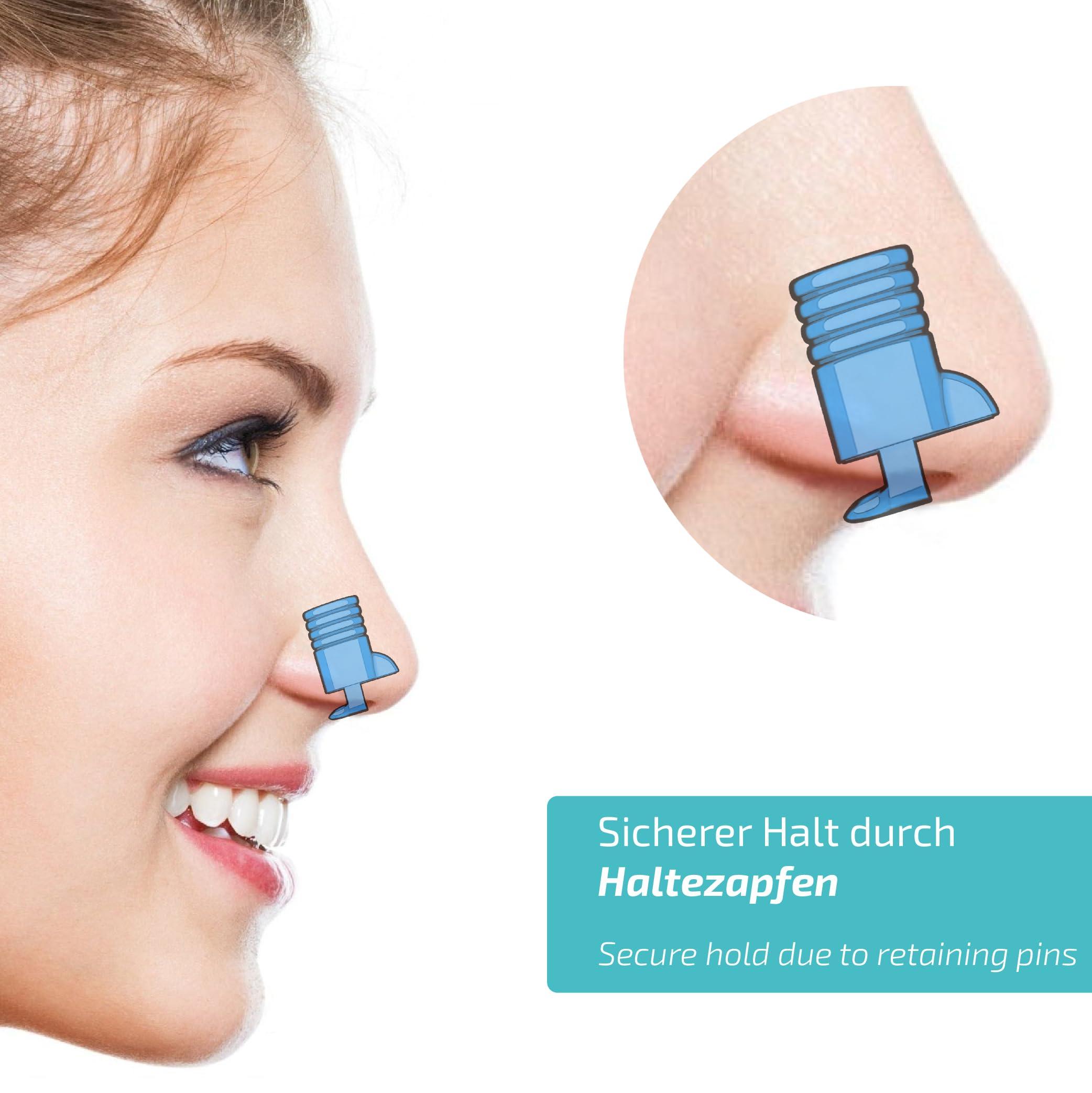 NasiVent NASIVENT Sport - Premium Nose Dilator - Improved Nose Breathing - Nose Separator - Unique Thanks to Innovative Retaining Pins - Made of Silicone - (Starter Set) Sky Blue