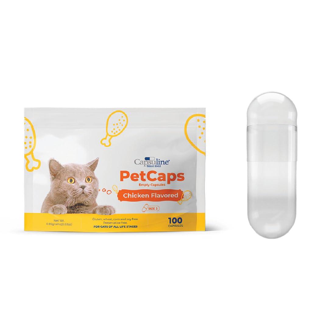Capsuline Capsuline PetCaps Chicken-Flavored Gelatin Empty Capsules, Size 3 (100 Count)