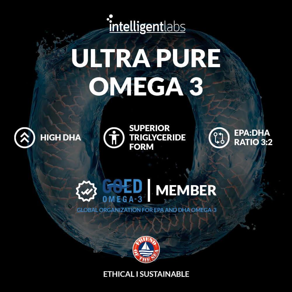Intelligent Labs Intelligent Labs Triglyceride Omega-3 | 2,250 mg Fish Oil (1,224 mg EPA + 816 mg DHA + 210 mg Other Omega-3) | 120 Softgels | High-Potency Fish Oil Supplement