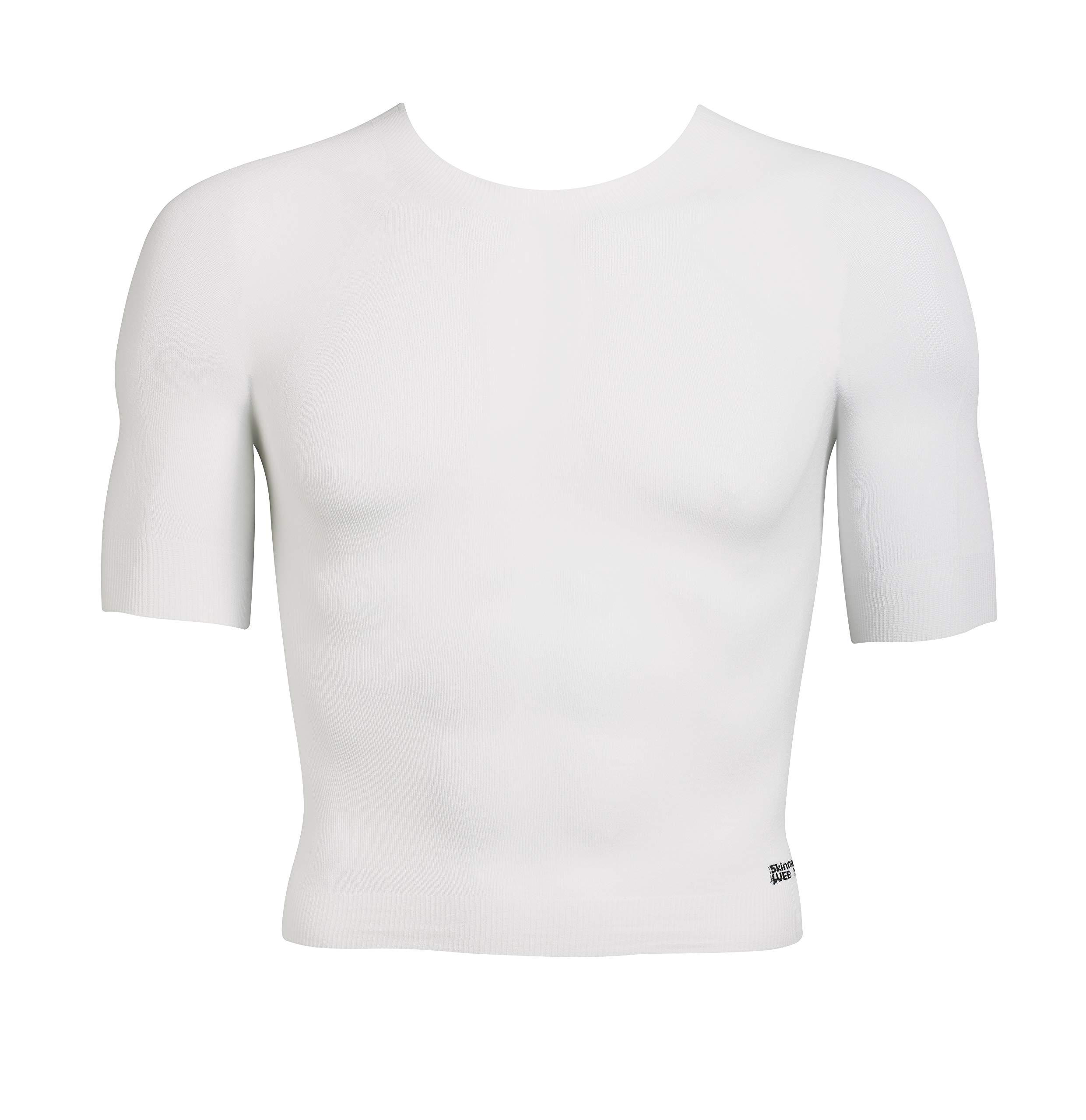 Skinnies Skinnies Medical Therapeutic Adult\'s Short Sleeve Vests, Specially Designed to Help Sufferers of Eczema & Psoriasis (White, Adult Small)