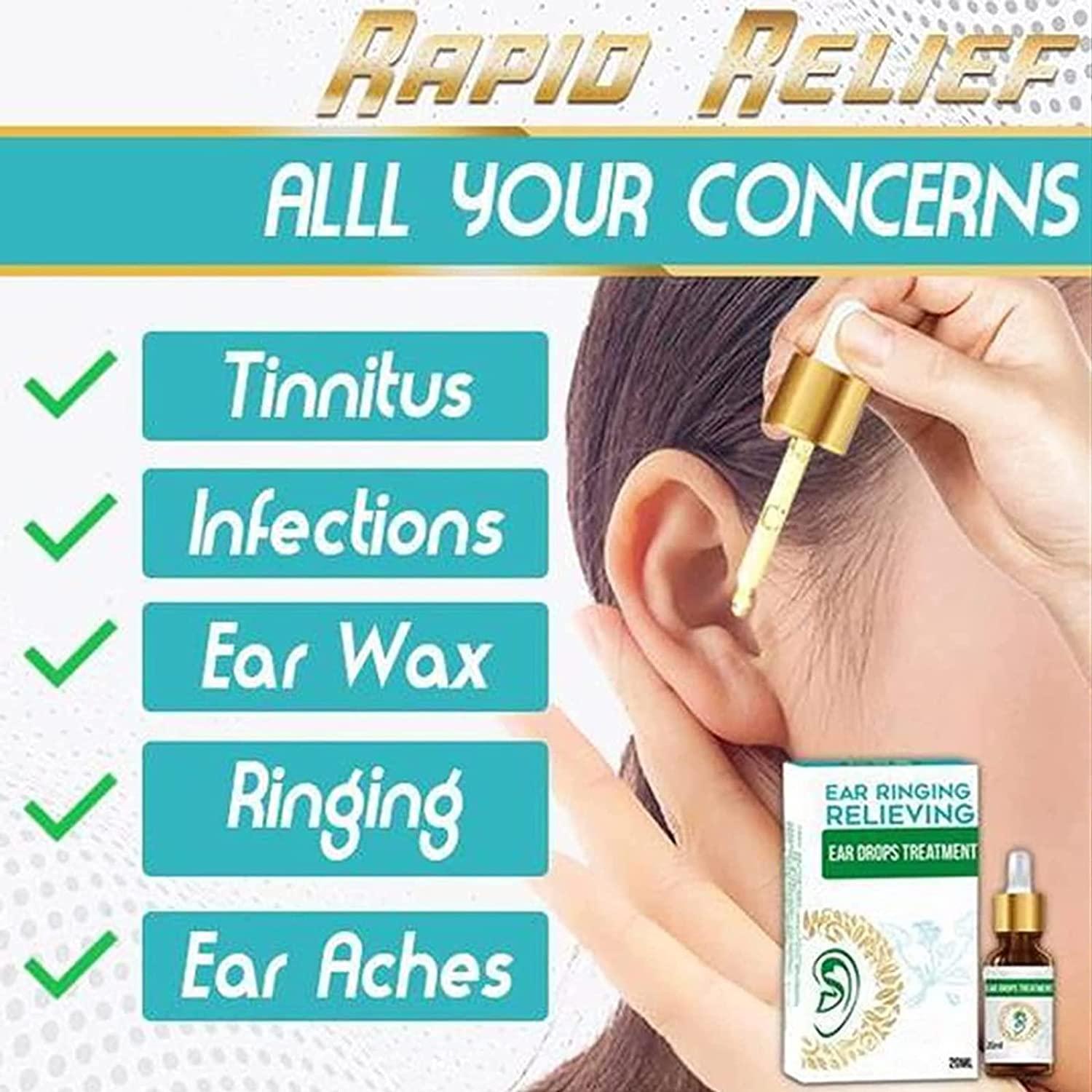 Anshka Organic Ear Ringing Remedy Drops,Ear Drops to Help Stop Ringing in The Ears,Tinnitus Relief,Noises in Ears,Pain,and Discomfort,Relieves Ear Aches,Swimmer's Ear (3pcs)